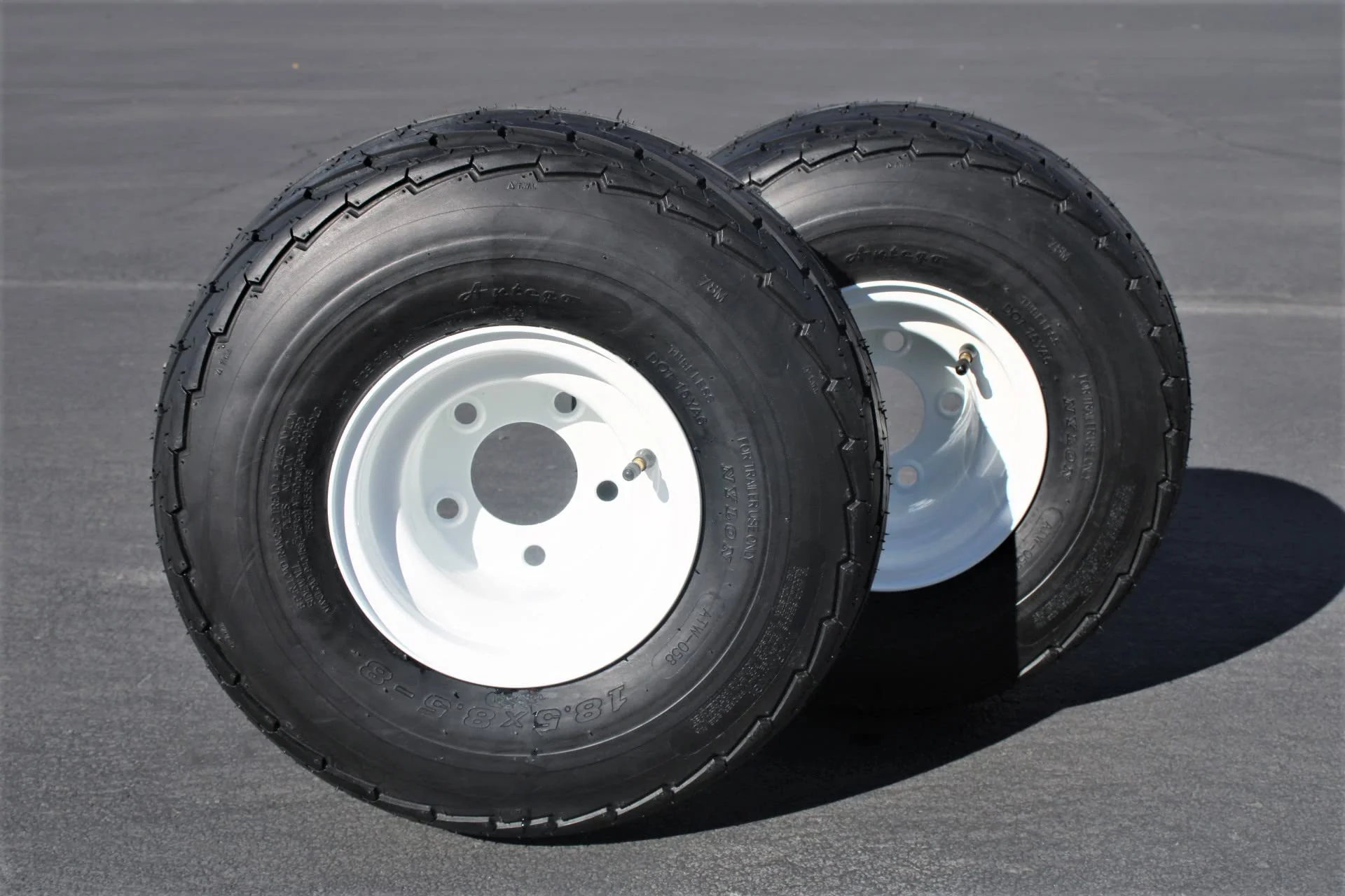Antego 5-hole 8" x 7" White Trailer Wheel & Tire 215/60-8 (18.5x8.50-8) 6ply - Image 2