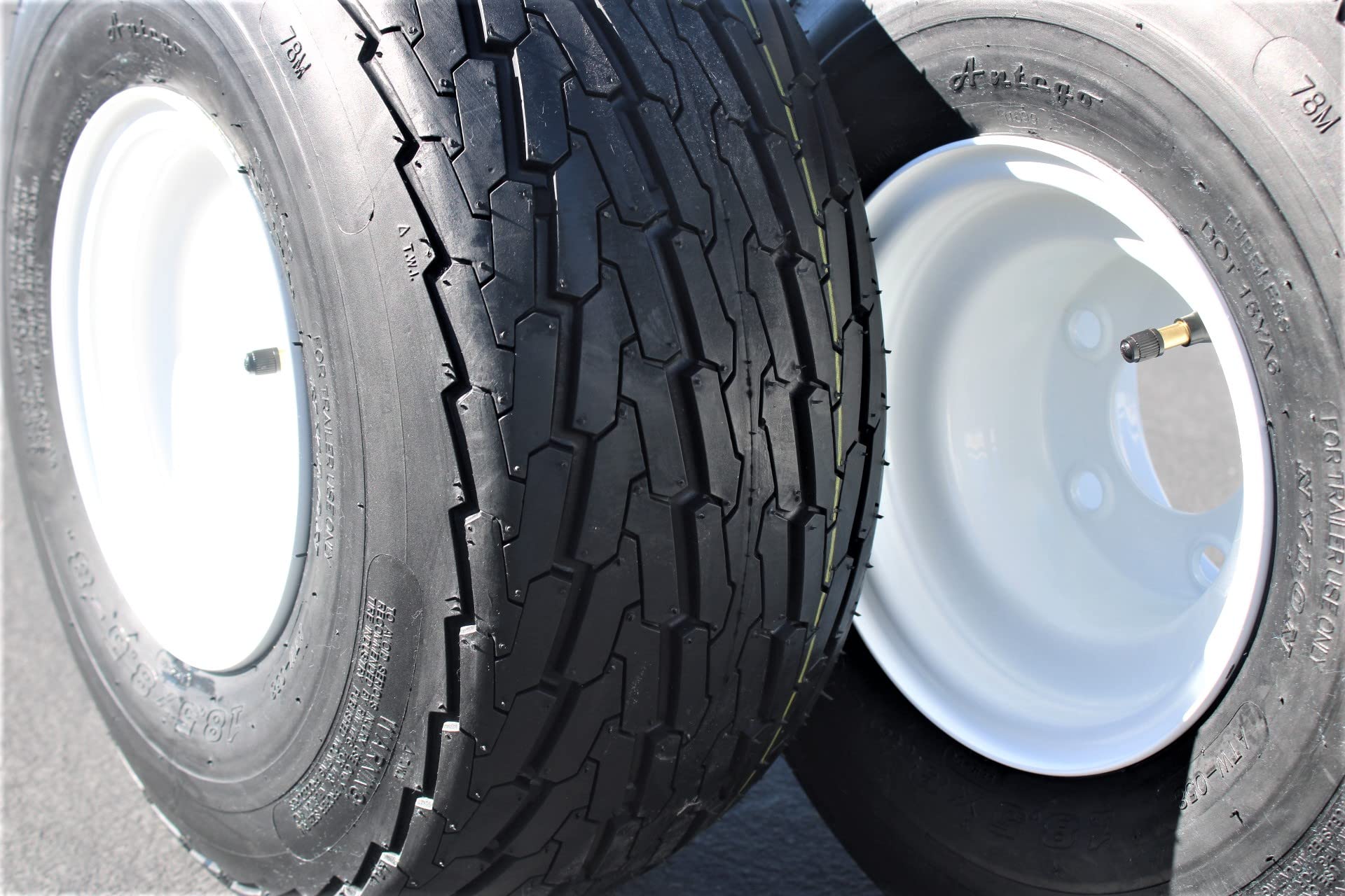 Antego 5-hole 8" x 7" White Trailer Wheel & Tire 215/60-8 (18.5x8.50-8) 6ply - Image 3