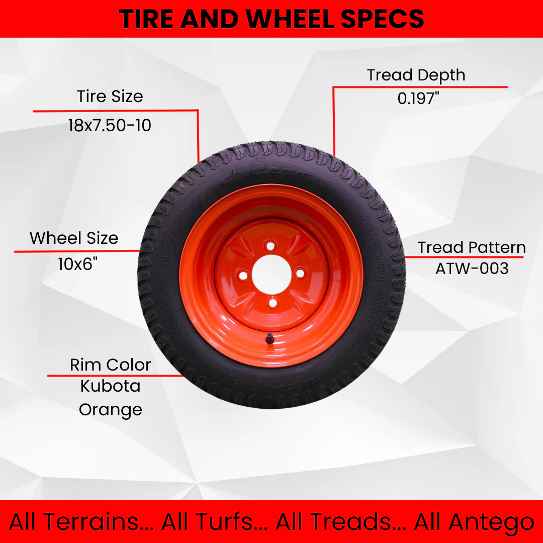Antego Tire & Wheel (Qty: 1) 18x7.50-10 | Perfect Fit for Kubota OEM Part #K3001-17300 - Image 2