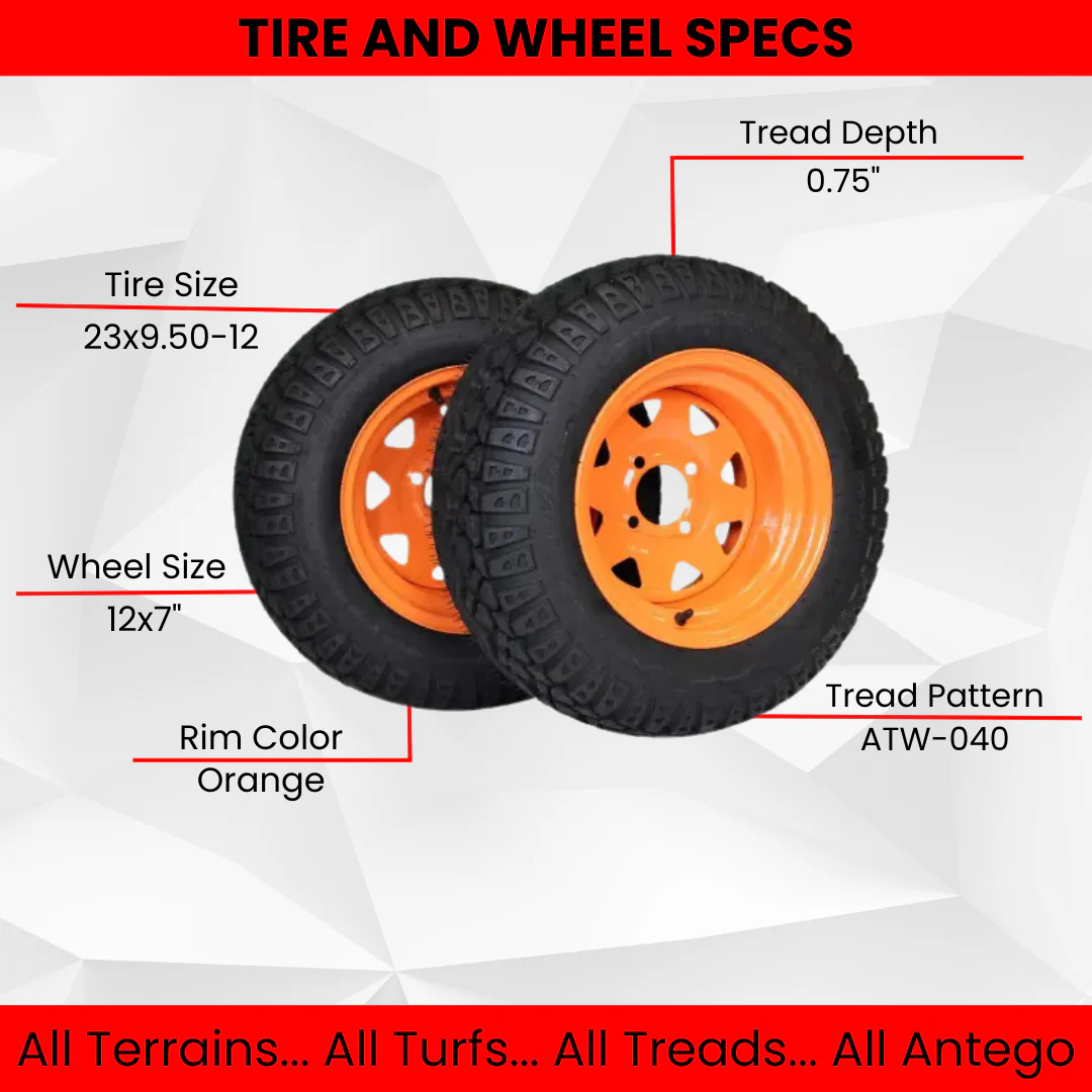 Antego Tire & Wheel (Set of 2) Scag 23x9.50-12 Cougar Tiger Cub 48” Assemblies Replaces 482044 481659 (ATW-040)…