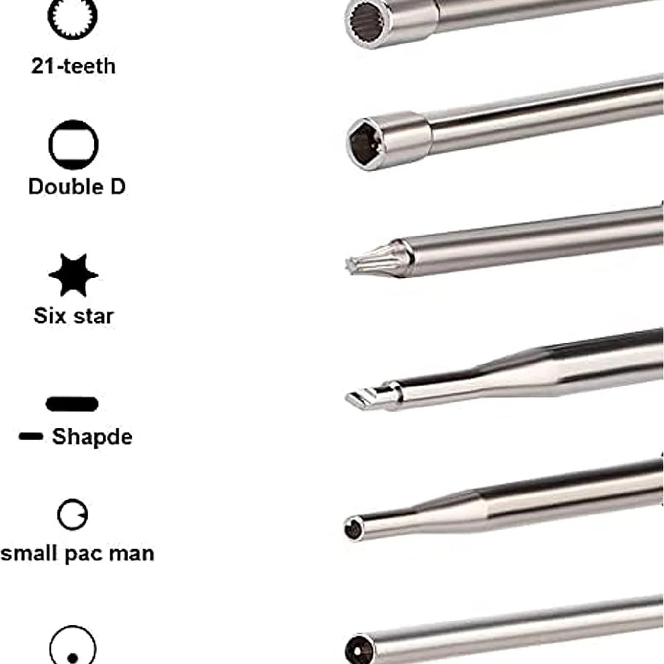 Biuhpa Set 12 Vergaser Tuning Werkzeugen/Tuning Schraubendreher für 2-Takt-Motor Keilverzahnung/Pac Man/D/Doppel-D-Spitze für Poulan Hus-qvarna STHIL ECHO Kettensägen Freischneider - Image 2