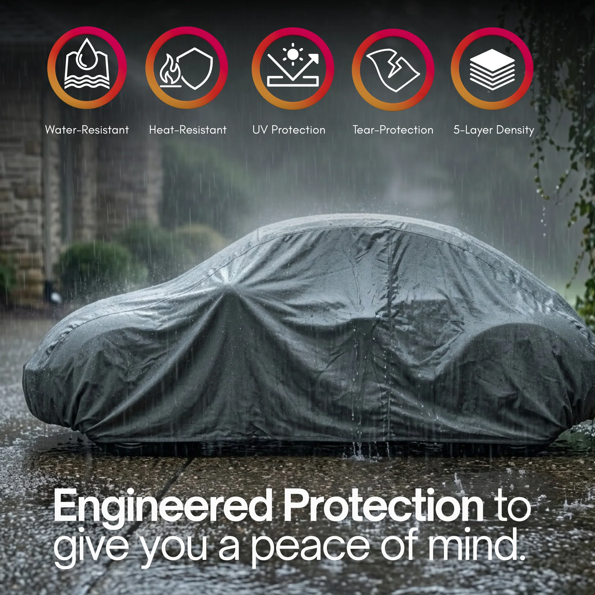 Car Cover for Volkswagen Beetle, Small Sports Car Amor 161"L x 70"W x 55"H Poly 200 Grey - Image 5
