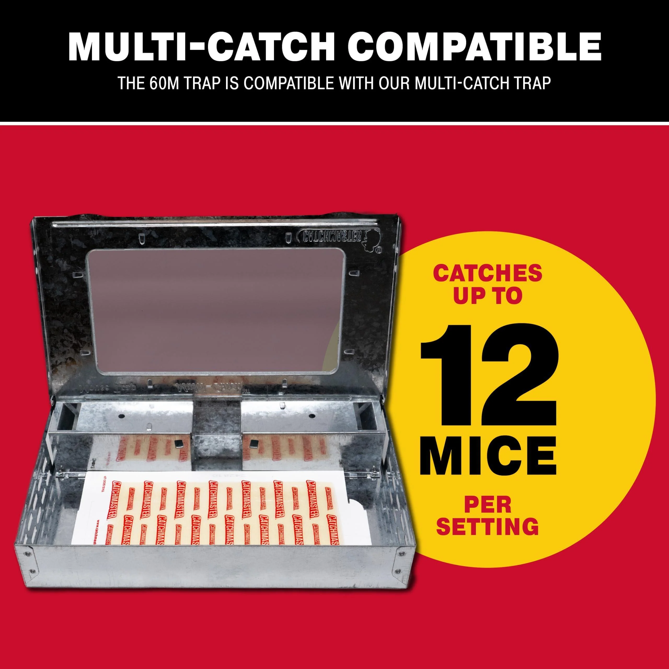 Catchmaster Pro Strength Mouse & Insect Glue Boards 60pk Traps Indoor for Home, Adhesive Bug Catcher, Rat & Rodent Sticky Trap, Non Toxic Bulk Pre-Baited Glue Traps, Pet Safe House Pest Control - Image 3