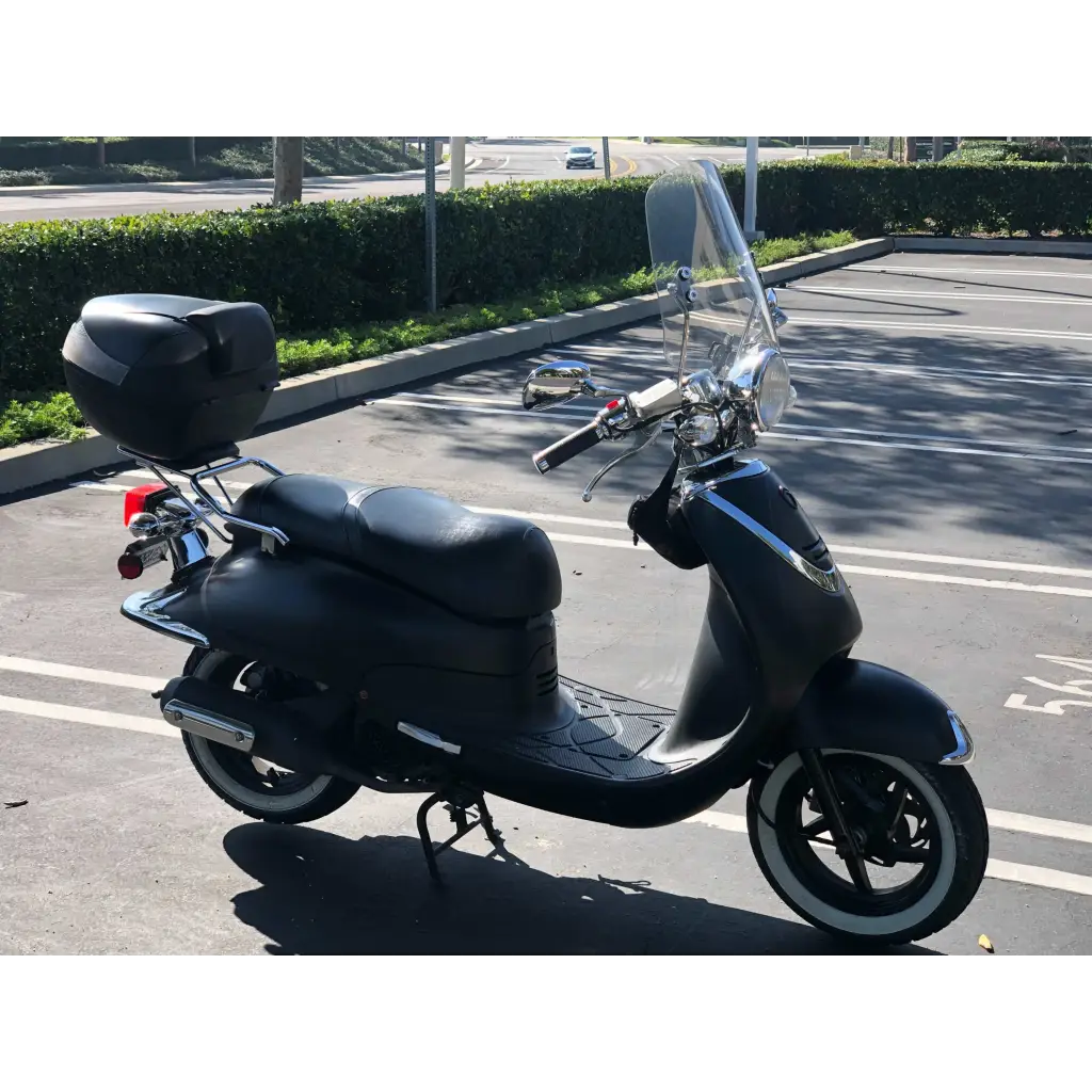 Deluxe Motorcycle Cover with Back Rack Trunk Pouch (L) Black - Image 9