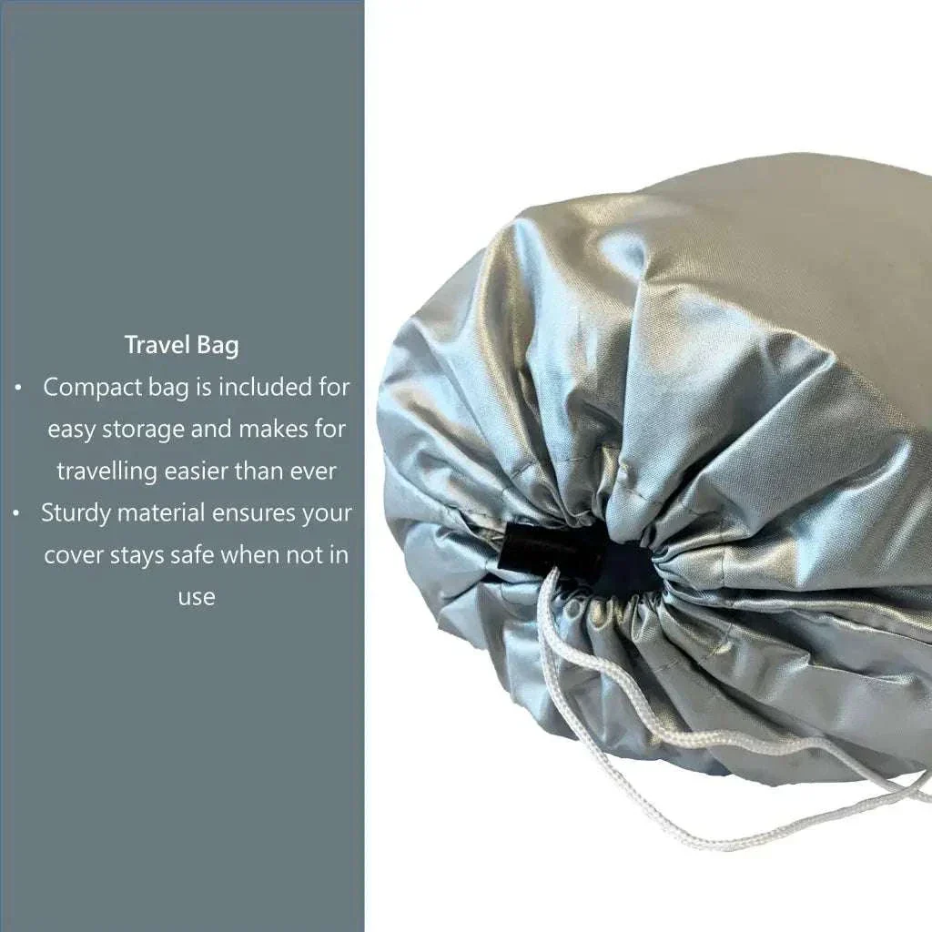 Deluxe Motorcycle Cover with Back Rack Trunk Pouch (XL) Black - Image 3