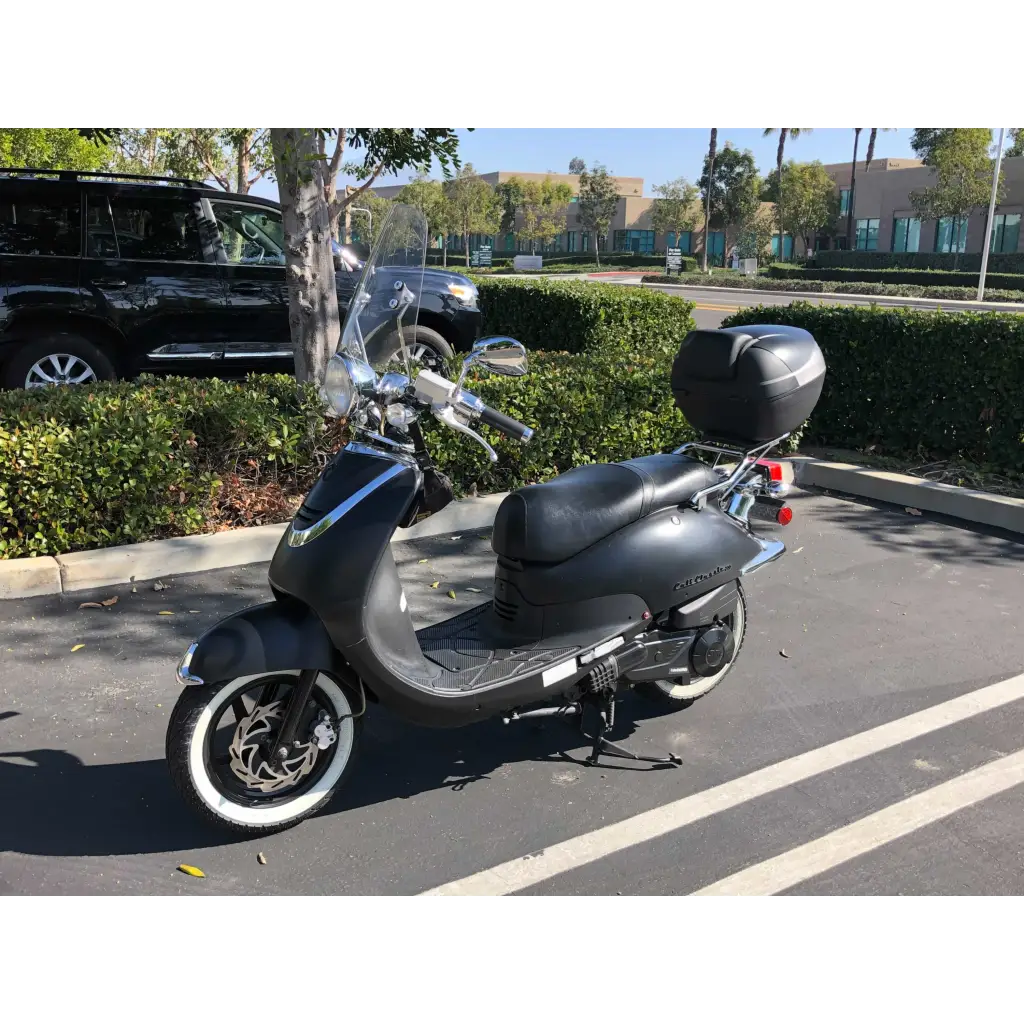 Deluxe Motorcycle Cover with Back Rack Trunk Pouch (XL) Black - Image 8