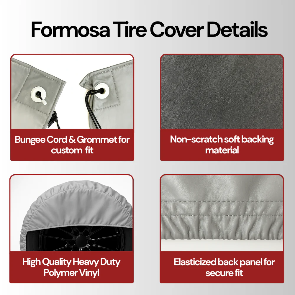 Deluxe tire/wheel covers fits tire 30.5"- 33.5" Dia. for RV's, Travel Trailers, Toy Haulers, 5th wheel trailers, Truck, Van, SUV (Set of 4) - Image 3