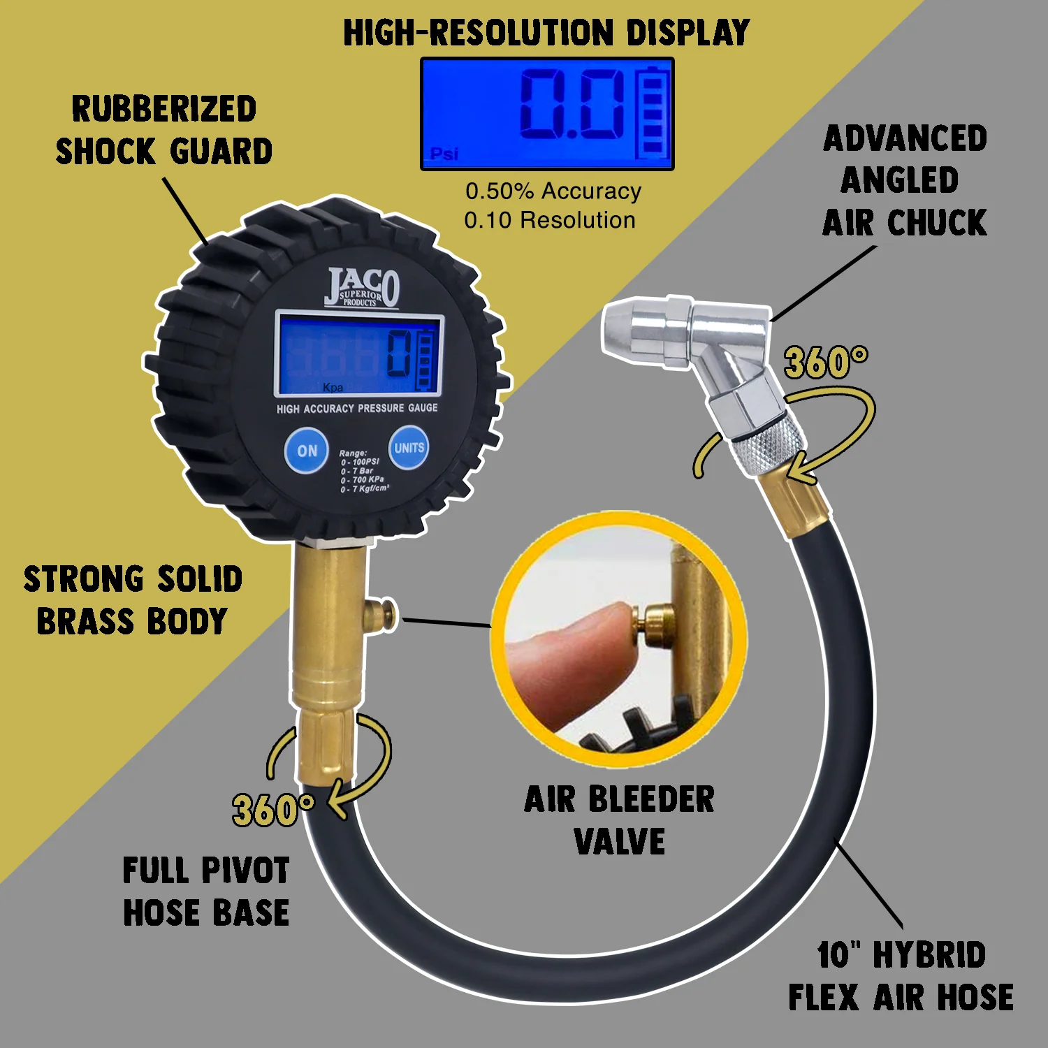 ElitePro™ Digital Tire Pressure Gauge - Professional Accuracy - 100 PSI - Image 2