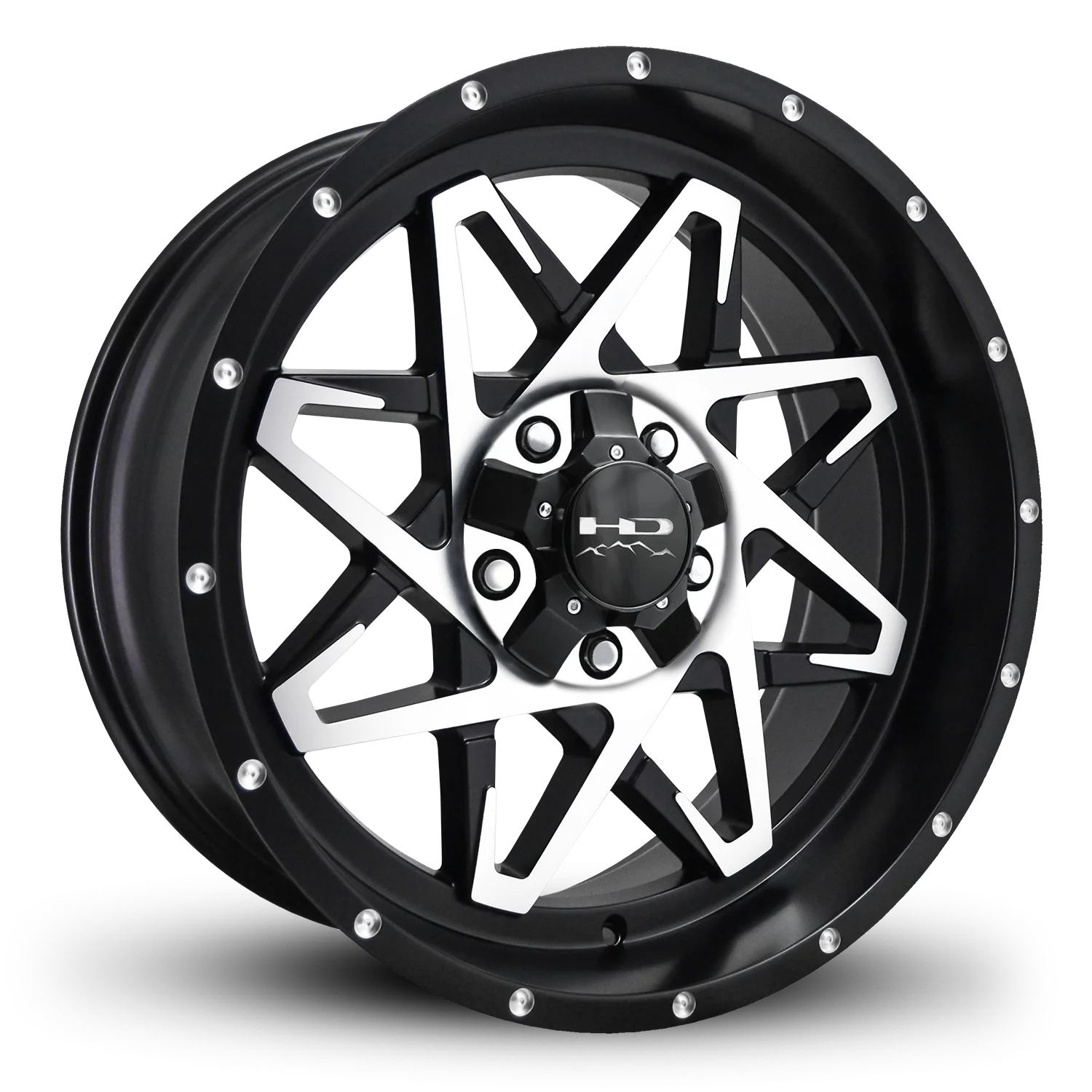 HD Offroad Caliber 20x9 +0 5x127/5x139.7mm 106.2mm Satin Black/Machined Face