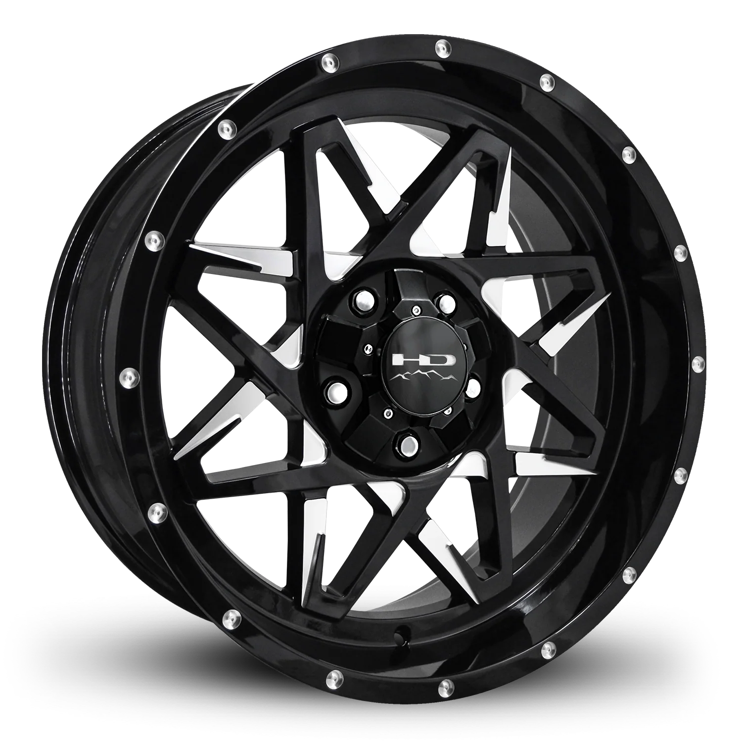 HD Offroad Caliber 20x9 +0 5x139.7/5x150mm 106.2mm Gloss Black/Milled Face