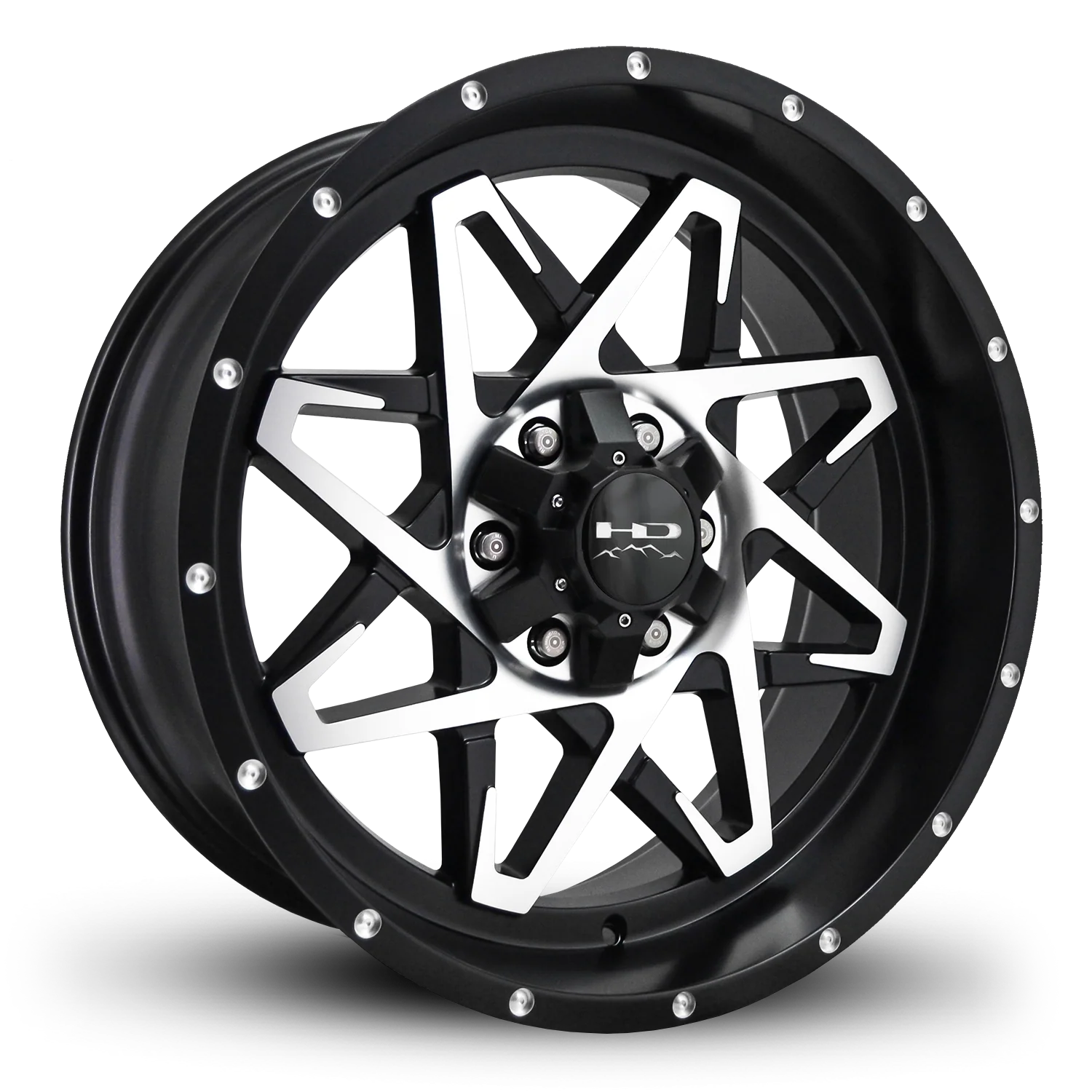 HD Offroad Caliber 20x9 -10 6x135/6x139.7mm 106.2mm Satin Black/Machined Face