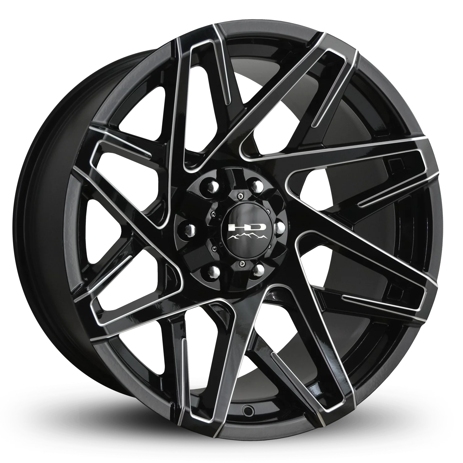 HD Offroad Canyon 20x9 +15 6x120/6x139.7mm 106.2mm Gloss Black/Milled Edge