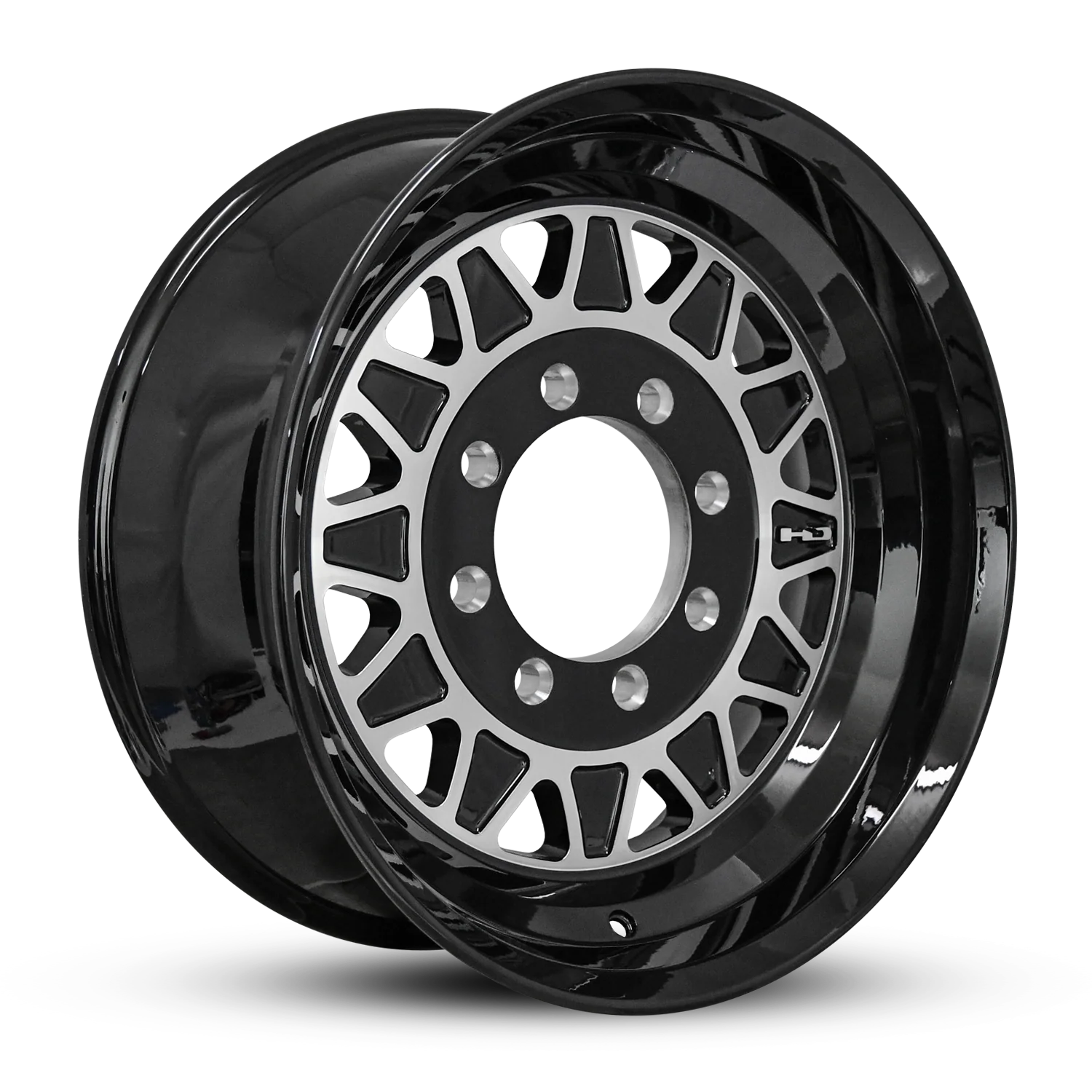 HD Trailer HDT Forged 17.5x6.75 +0 8x165mm 121.2mm Gloss Black/Machined Face - CAP NOT INCLUDED