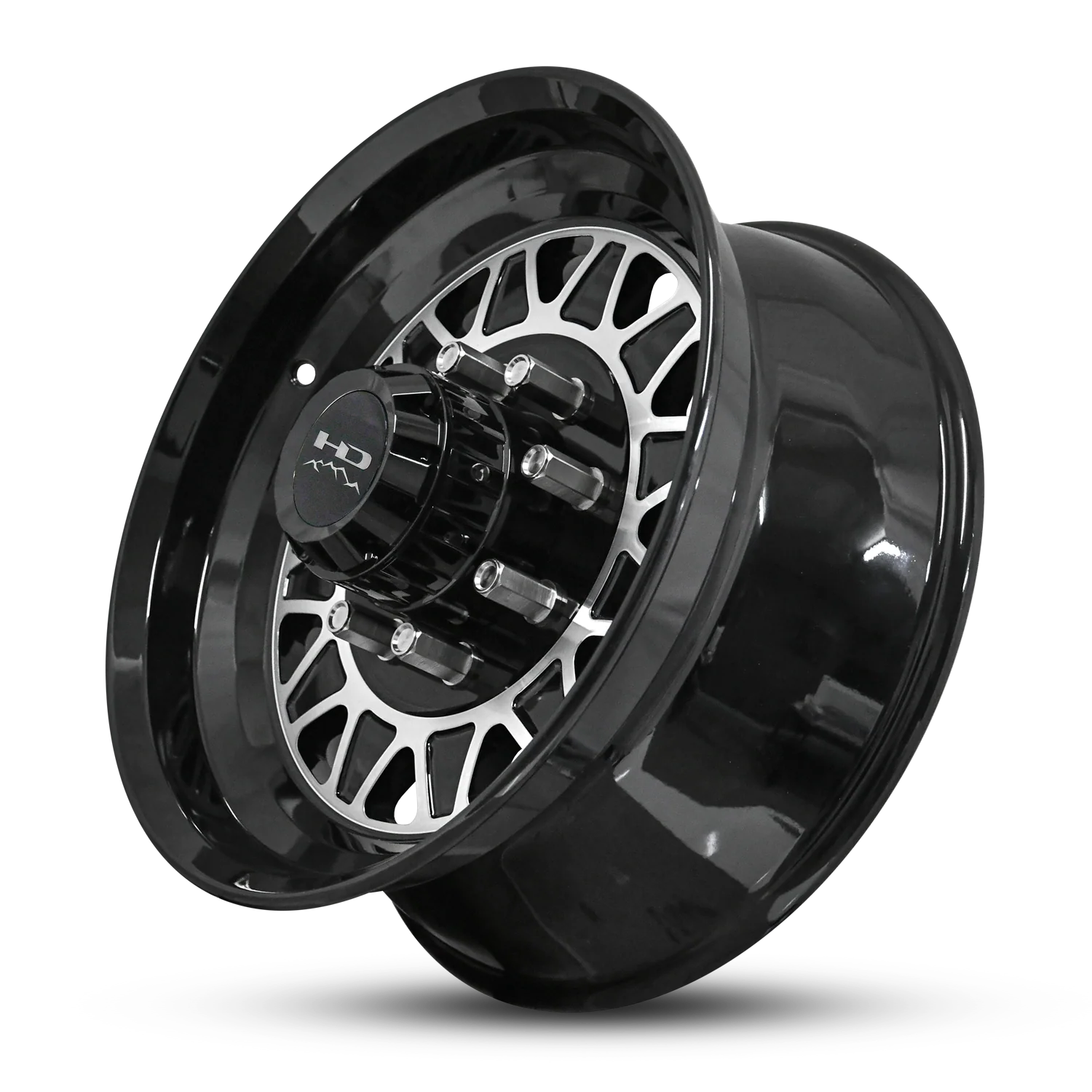 HD Trailer HDT Forged 17.5x6.75 +0 8x165mm 128.6mm Gloss Black/Machined Face - Image 2