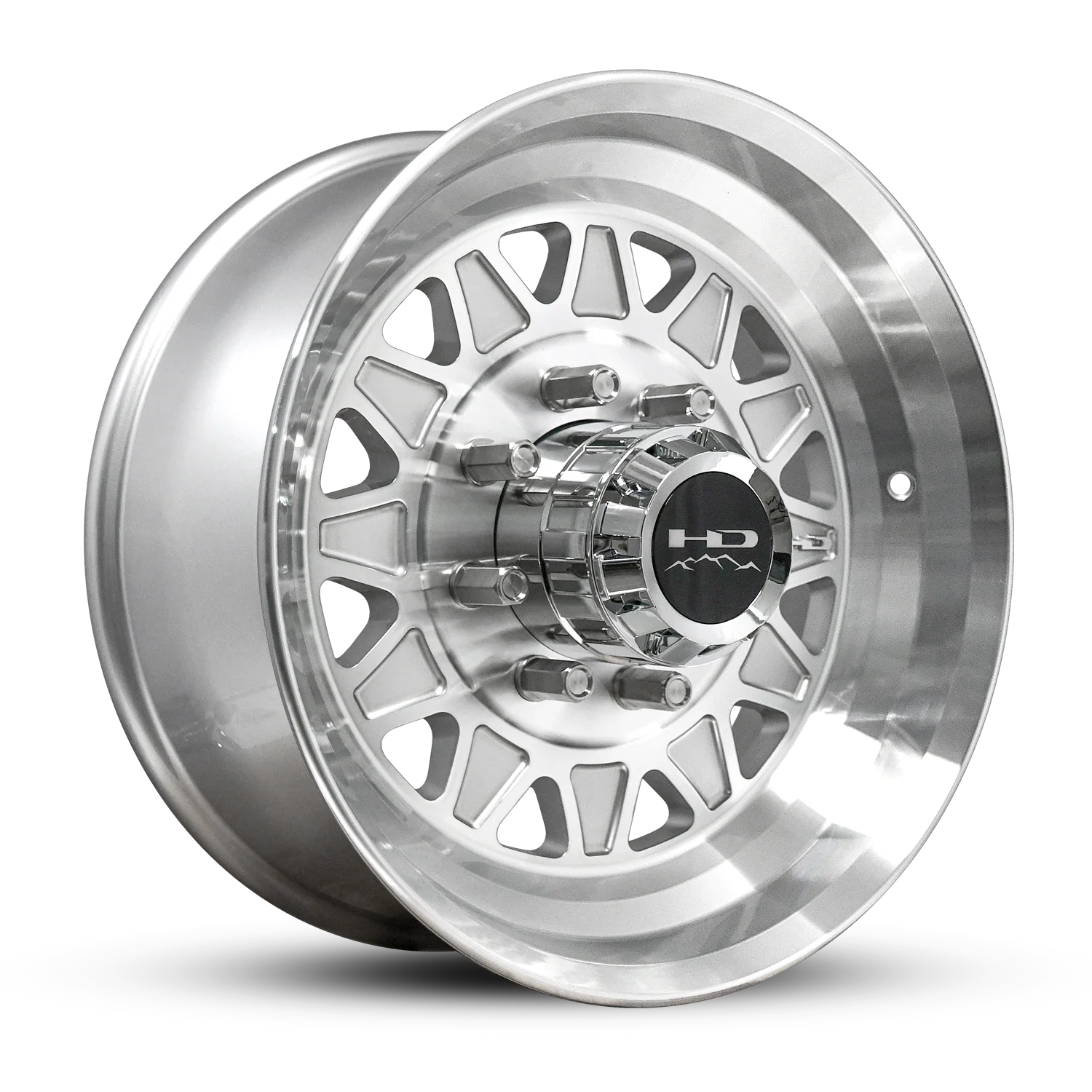 HD Trailer HDT Forged 17.5x6.75 +0 8x165mm 128.6mm Gloss Silver/Machined Face