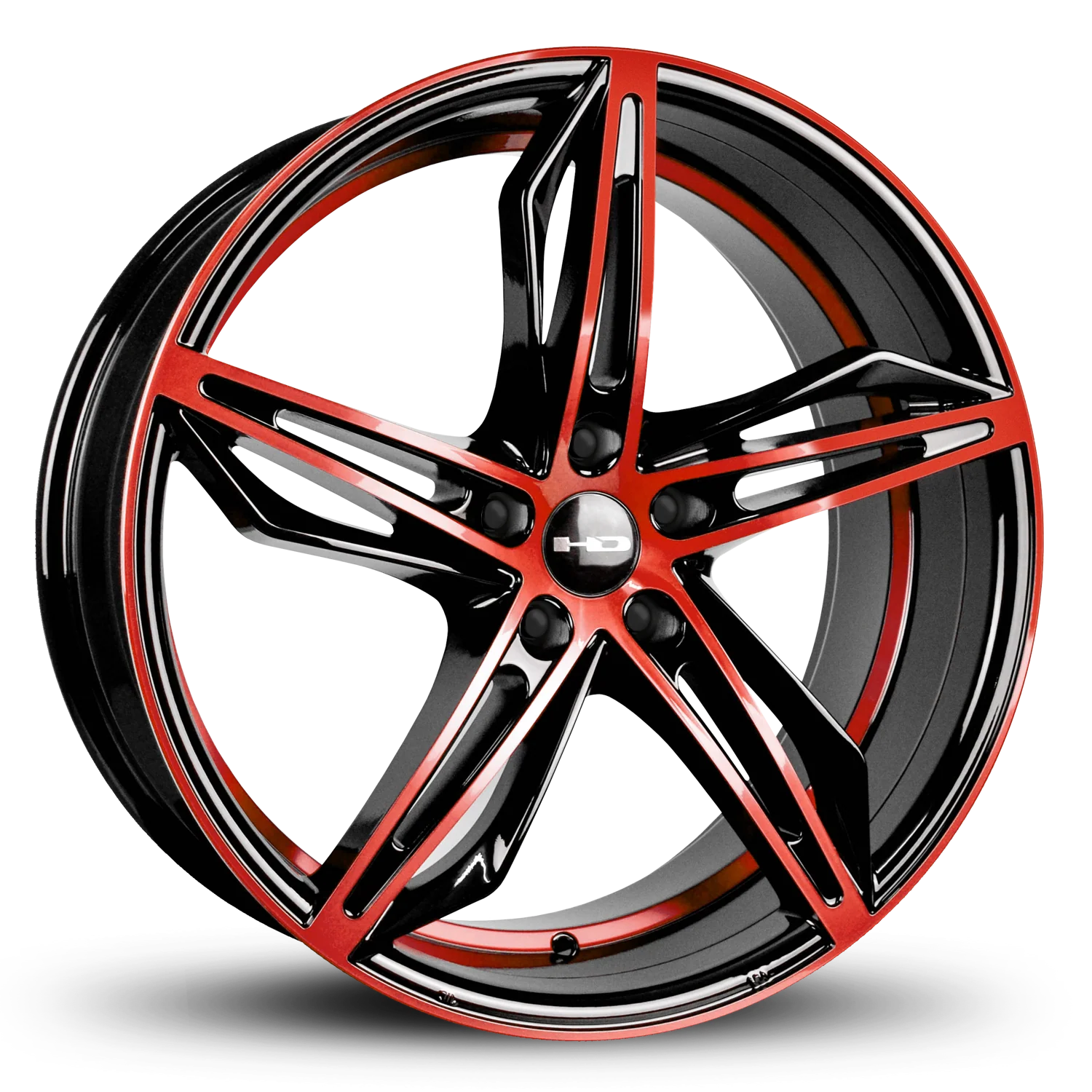 HD Wheels Fly Cutter 20x8.5 +35 5x114.3mm 73.1mm Gloss Red&BK/Machined Face