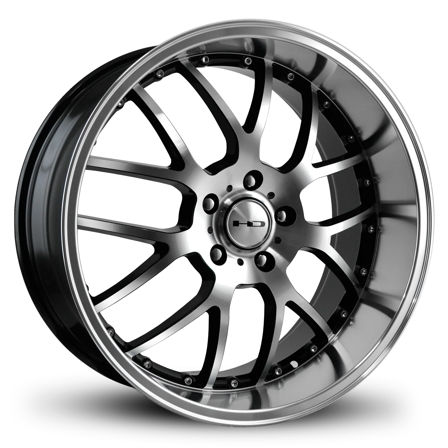 HD Wheels MSR 18x9 +40 5x120mm 74.1mm Gloss Black/Mchnd Fc Chr/Riv