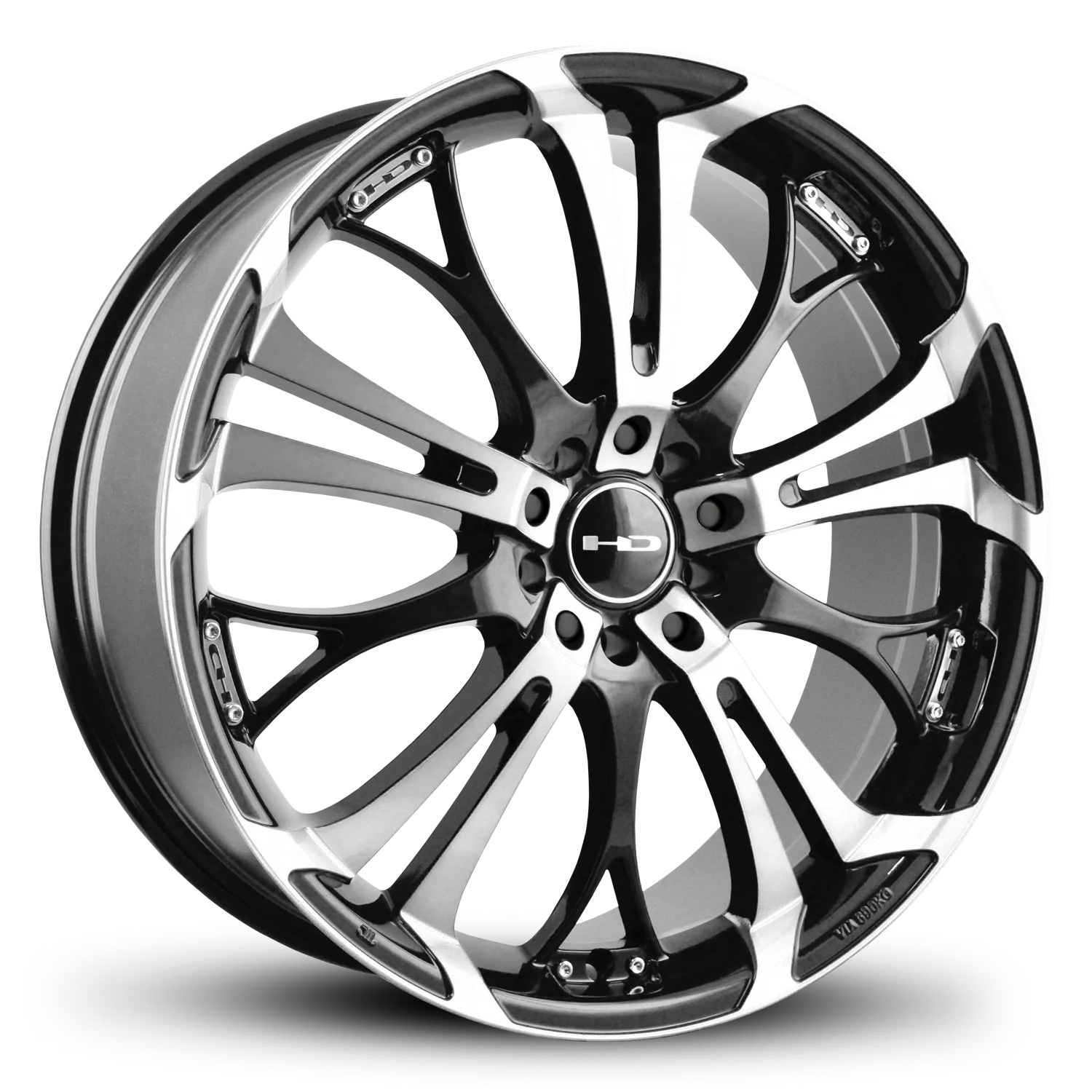 HD Wheels Spinout 20x8 +20 5x120/5x114.3mm 74.1mm Gloss Black/Machined Face