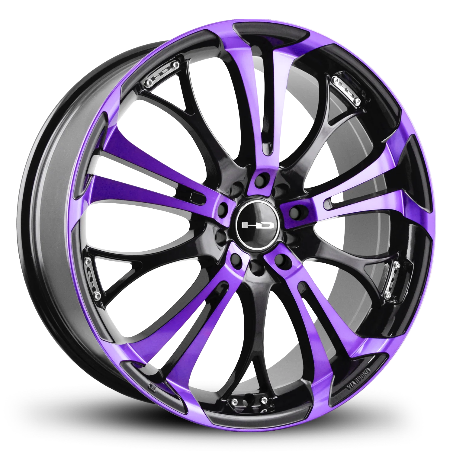 HD Wheels Spinout 20x8 +45 5x112/5x114.3mm 73.1mm Gloss Purple&BK/Machined Face