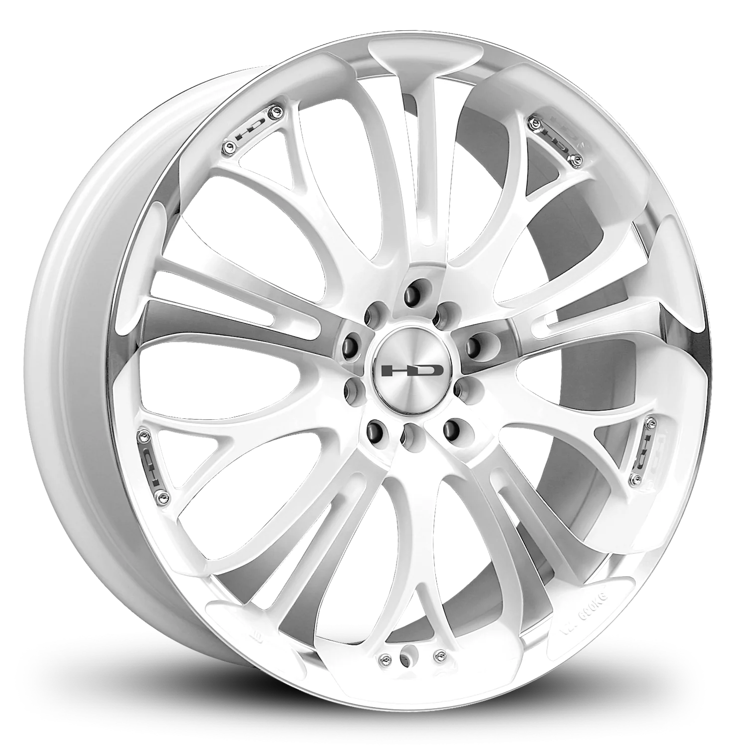 HD Wheels Spinout 22x8.5 +45 5x127/5x114.3mm 73.1mm Gloss White/Machined Face