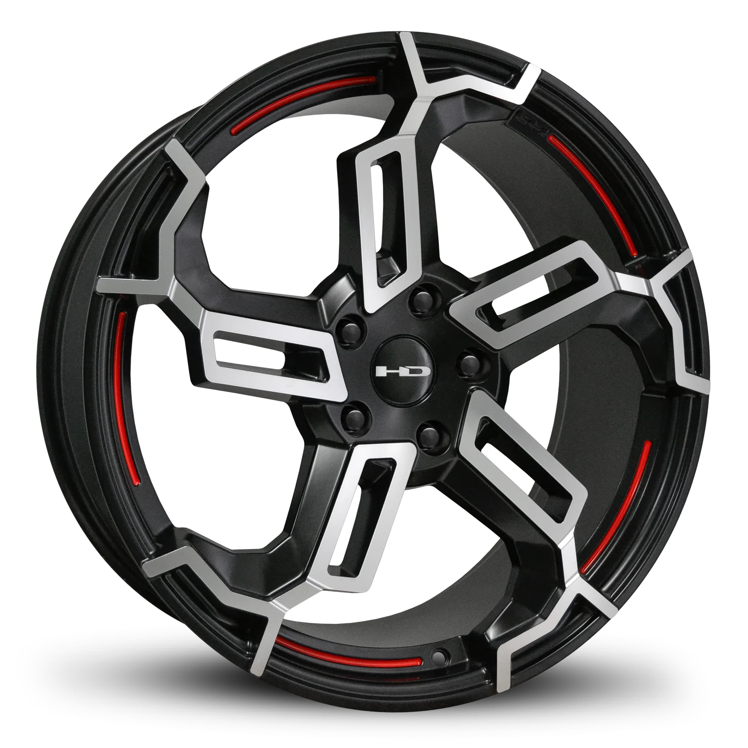 HD Wheels Switch 20x8.5 +35 5x114.3mm 73.1mm Satin Black/Red Line