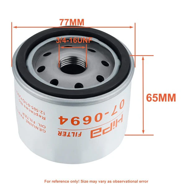 Hipa 07-0694 Oil Filter 12 050 01-S for Kohler 7000 Series KT715 KT725 KT730 KT735 KT740 KT745 19-26 HP Engine Replace 32 083 09 32 883 09-S1 - Image 2