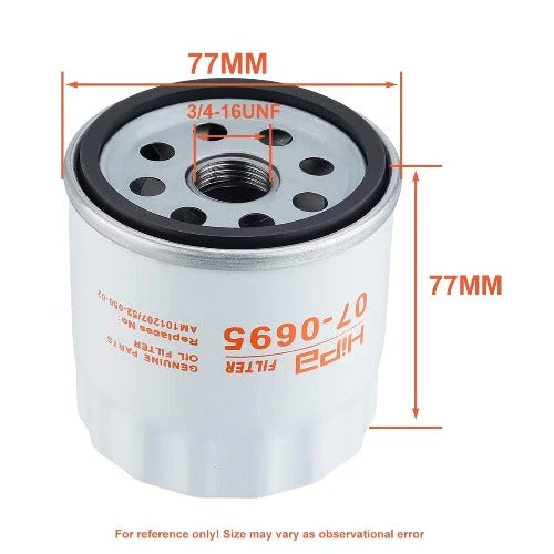 Hipa 07-0695 Oil Filter for Briggs Stratton Toro Engine # 52 050 02 52-050-02-S 25-050-34-S 52-050-02-S1 Kohler CH11-CH15 CV11-CV22 M18-M20 MV16-MV20 - Image 3