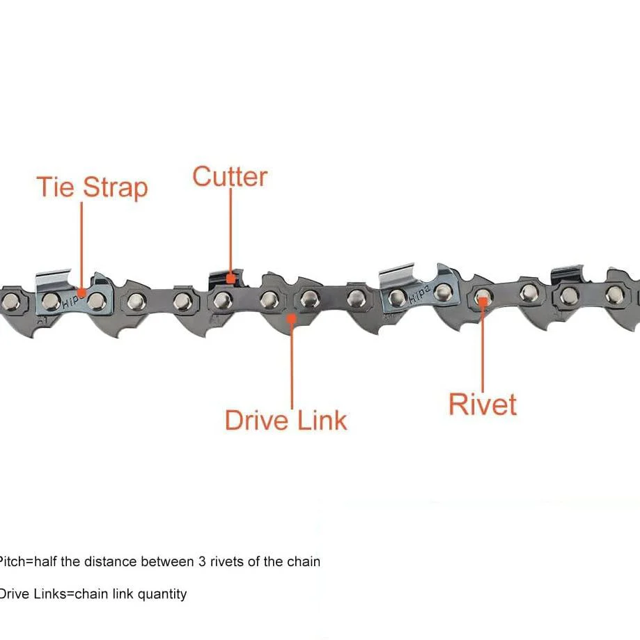 Hipa 10 Inch Chain 3/8 LP .050 40 DL For Sun Joe Swj803e Oregon S40 Worx WG309 Remington RM1015PS RM1025P RM1025SPS Pole Saw Chainsaw - Image 3
