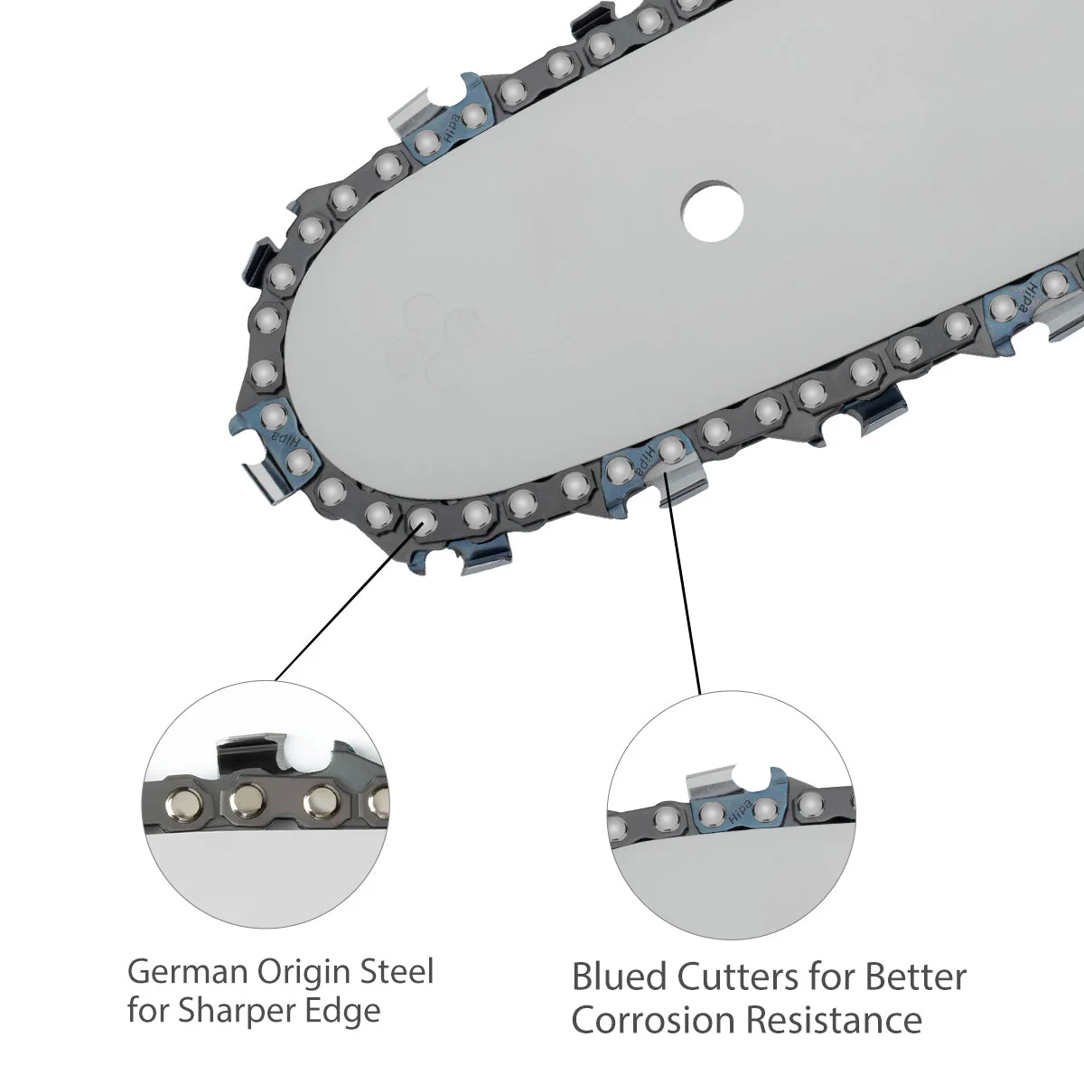 Hipa 10 Inch Chain 3/8 LP .050 40 DL For Sun Joe Swj803e Oregon S40 Worx WG309 Remington RM1015PS RM1025P RM1025SPS Pole Saw Chainsaw - Image 4