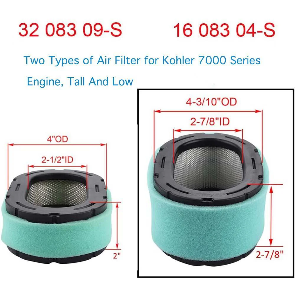 Hipa 2 Pack Air Filter for Kohler 7000 series KT610 KT620 KT715 KT725 KT730 KT735 KT740 KT745 19HP-26HP Engine Replace 32 083 09-S 32 083 09 - Image 3