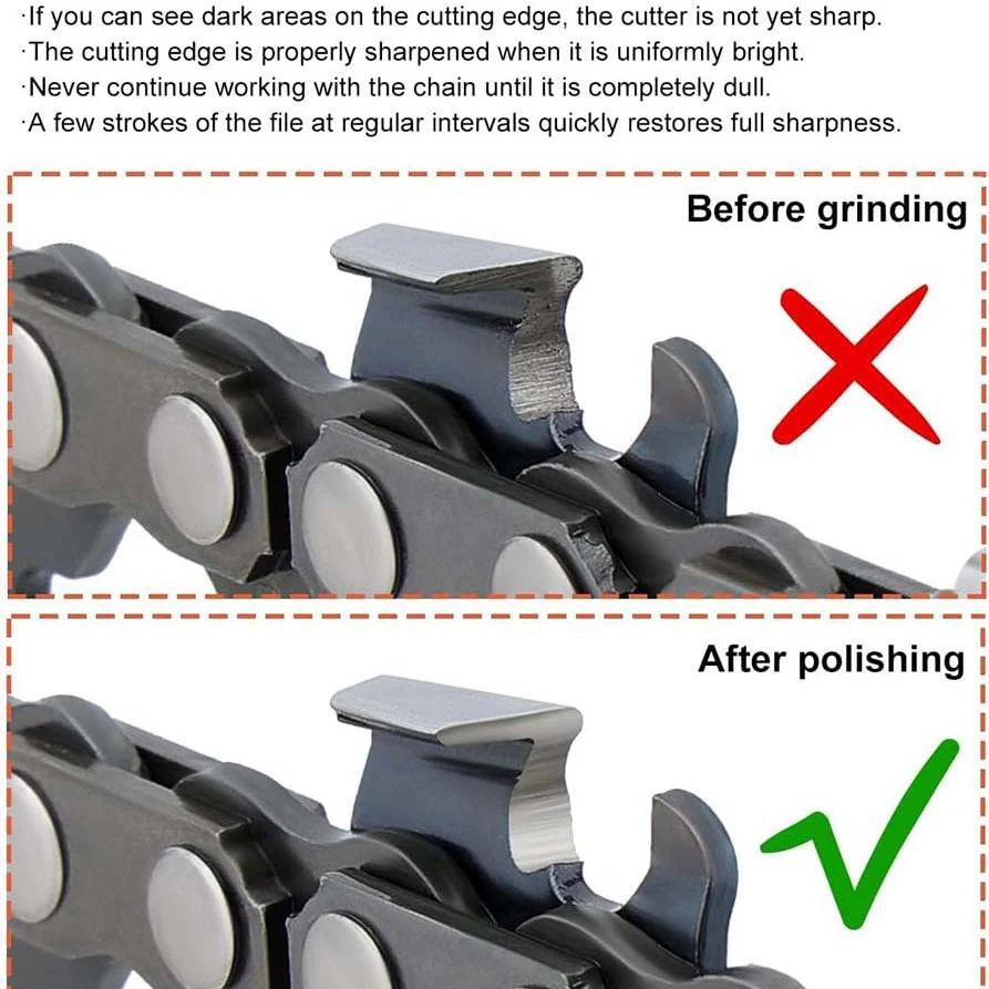 Hipa 3pcs 3/16 inch 4.8mm Round Chainsaw Chain With File Guide to Sharpen 0.325 inch Pitch Saw Chain - Image 4