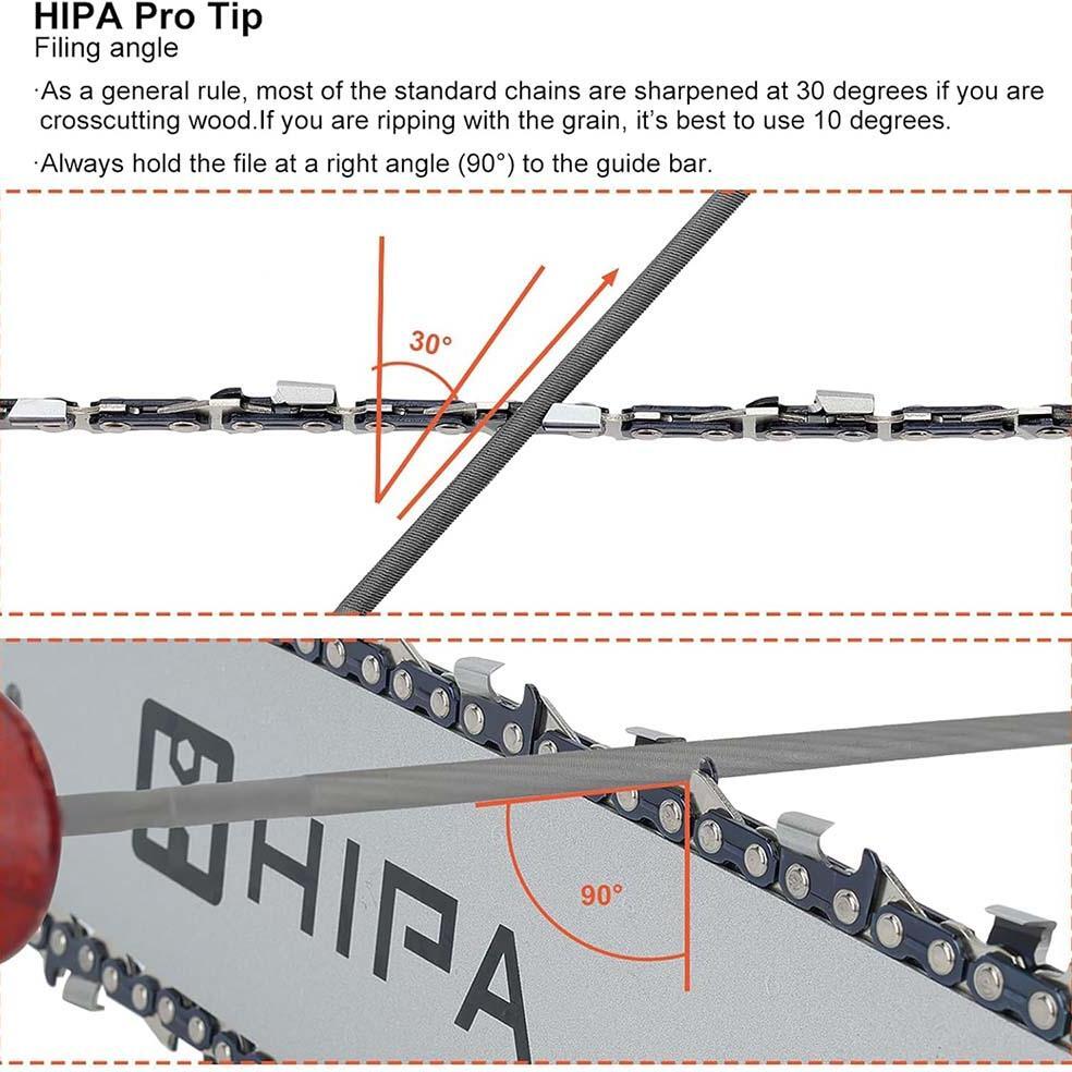 Hipa 3pcs 7/32 inch Round Chainsaw Chain File With File Guide to Sharpen 3/8, .404 inch Pitch Saw Chain - Image 5