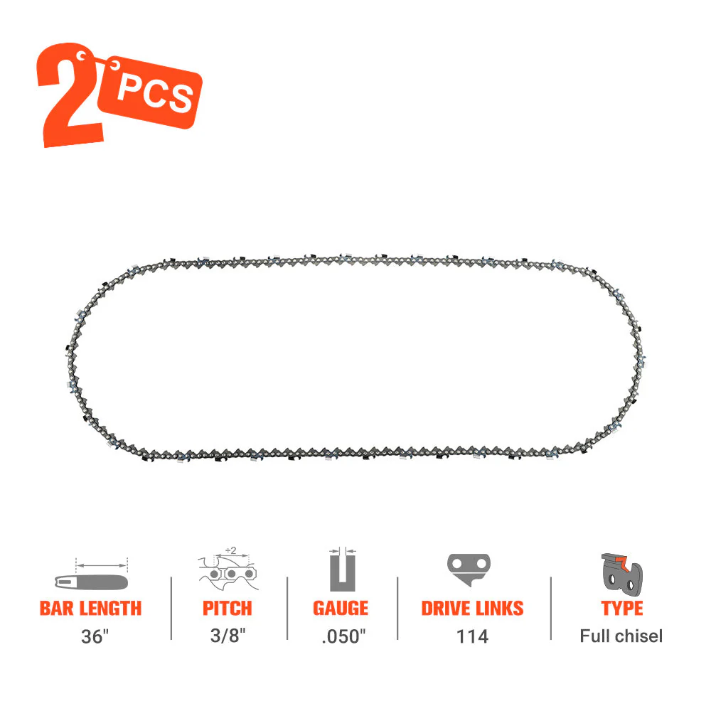 Hipa Full Skip Chain 3/8" .050" 114 DL 36 Inch For Stihl MS440 MS441 MS461 MS660 MS391 Chainsaw - Image 4