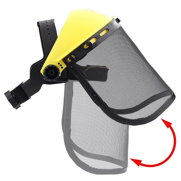 Hipa Safety Face Shield with Mesh Visor for Weed Eating Whacking Yard Work Mesh Face Shield Chainsaw Protective Helmet - Image 3