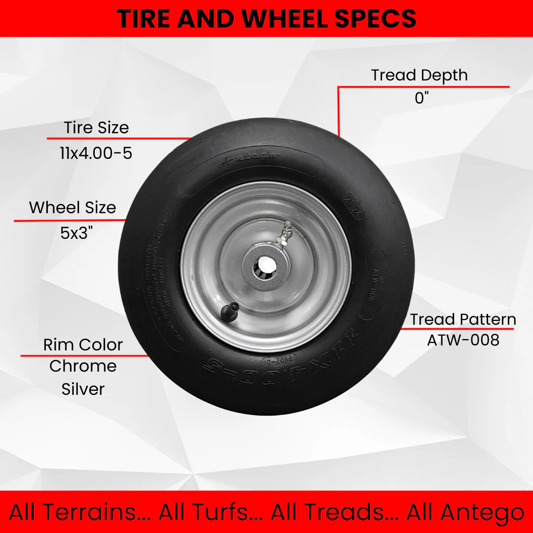 Hustler Pneumatic Tire Assemblies 11x4.00-5 Fits Raptor and Sport 605133 (Set of 4)