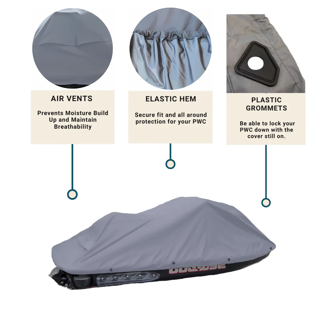Jet Ski Personal Watercraft Cover fits up to 128"L - Image 2