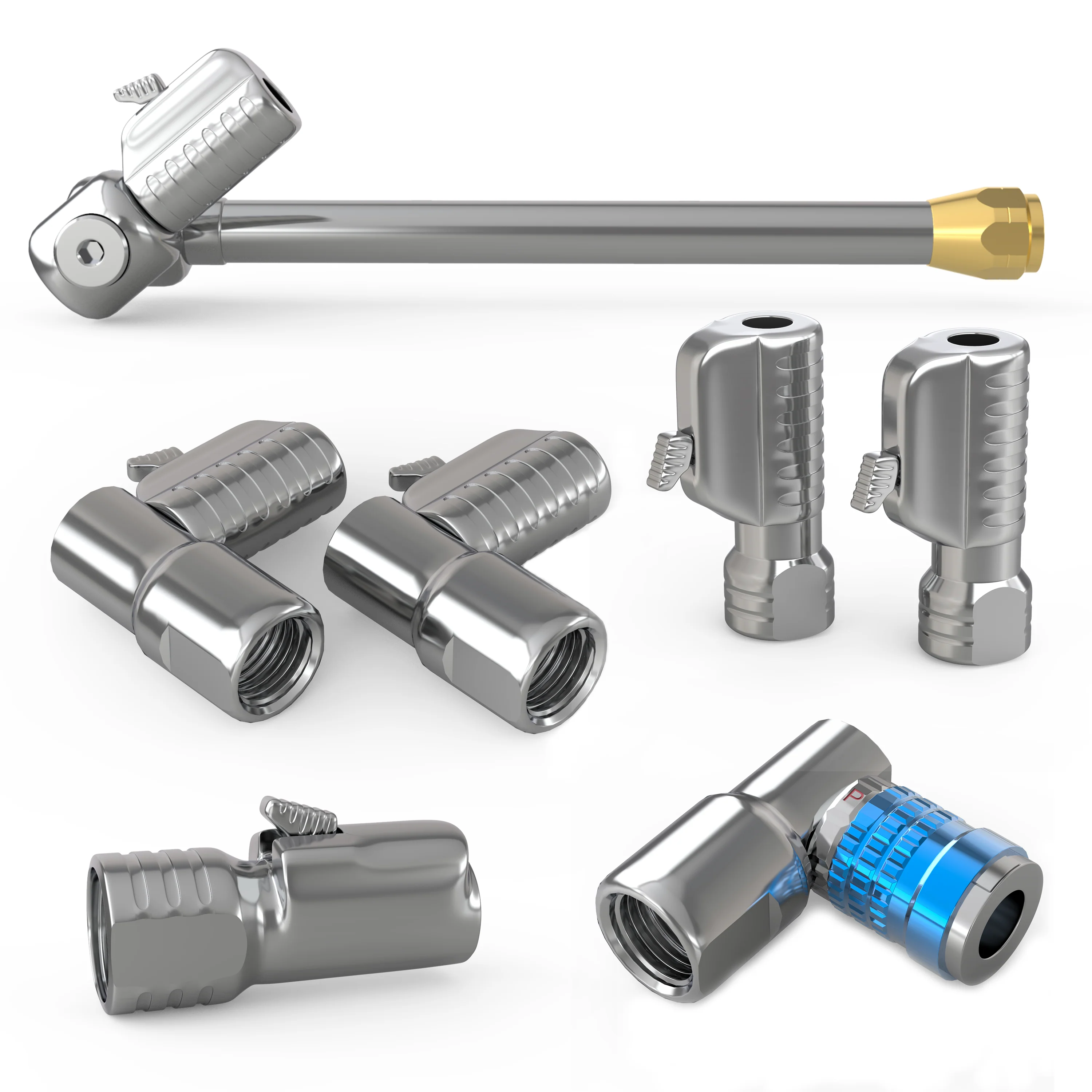 Lightning™ Tire Air Chuck Starter Kit - Patented | Open Flow, 1/4" F-NPT (Set of 7) - Image 2