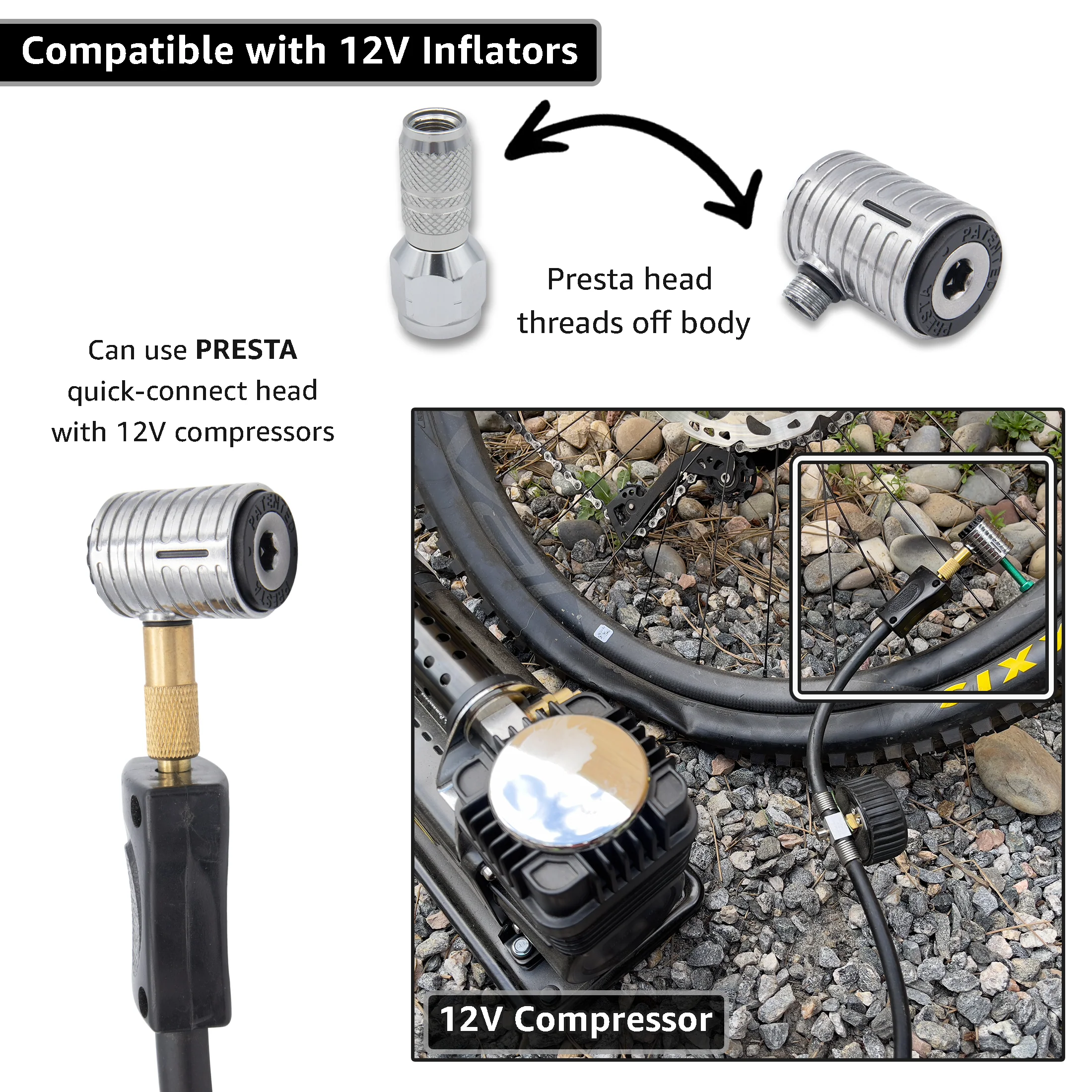 Lightning™ XP Locking Presta Air Chuck for Bike Tires - 1/4" F-NPT (Presta Valves) - Image 6