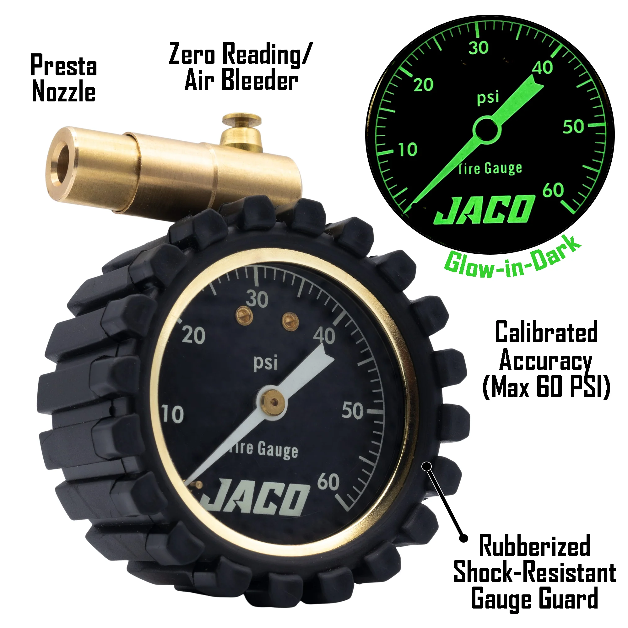 MBX-60 Presta Tire Pressure Gauge for Bikes (Max 60 PSI) | MTB & XC Series - Image 2
