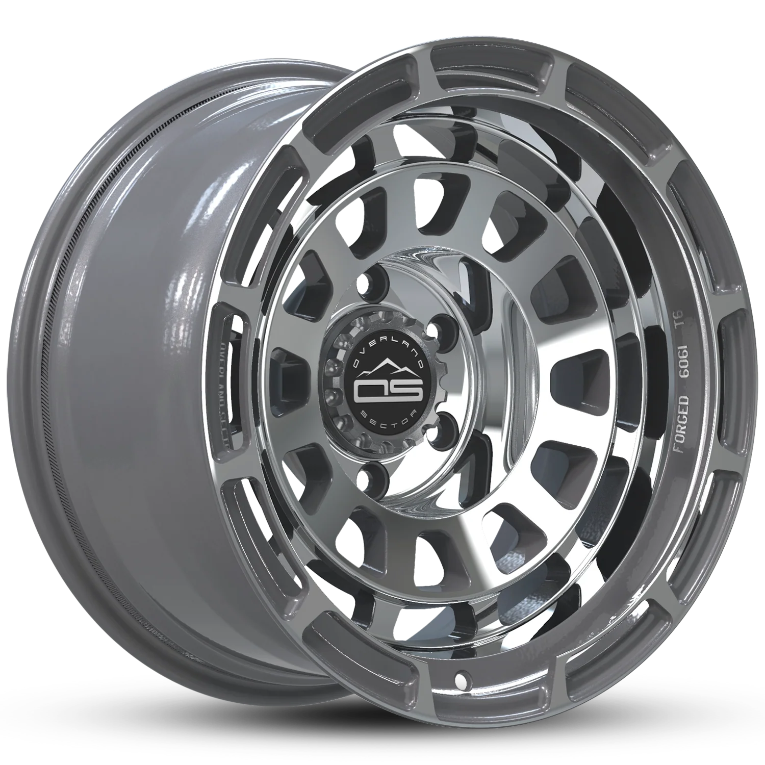 Overland Sector Badlander Forged 17x9 +0 6x135/6x139.7mm 106.1mm Gloss Gun Metal/Machined Face