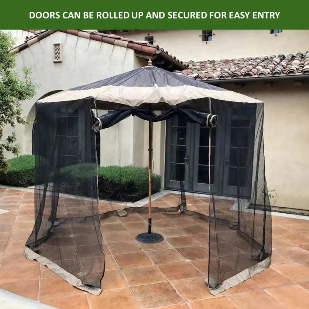 Patio Umbrella Mosquito Screen Netting fit 9ft to 11ft Market or Hanging Cantilever Umbrellas - Image 2