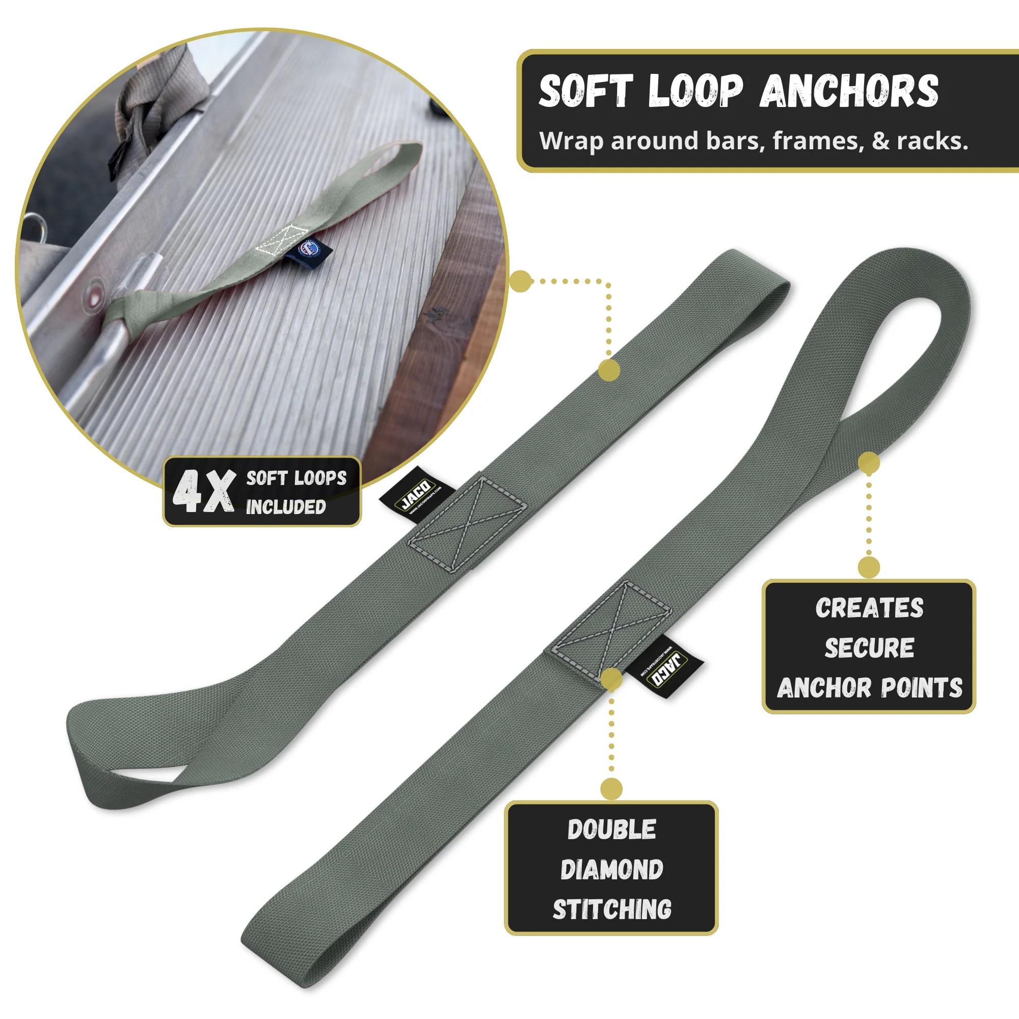 Retractable Ratchet Straps - 1" x 15 ft (1,760 lbs Break Strength) | Auto Self Retracting Cargo Tie Down Strap Set - Image 29