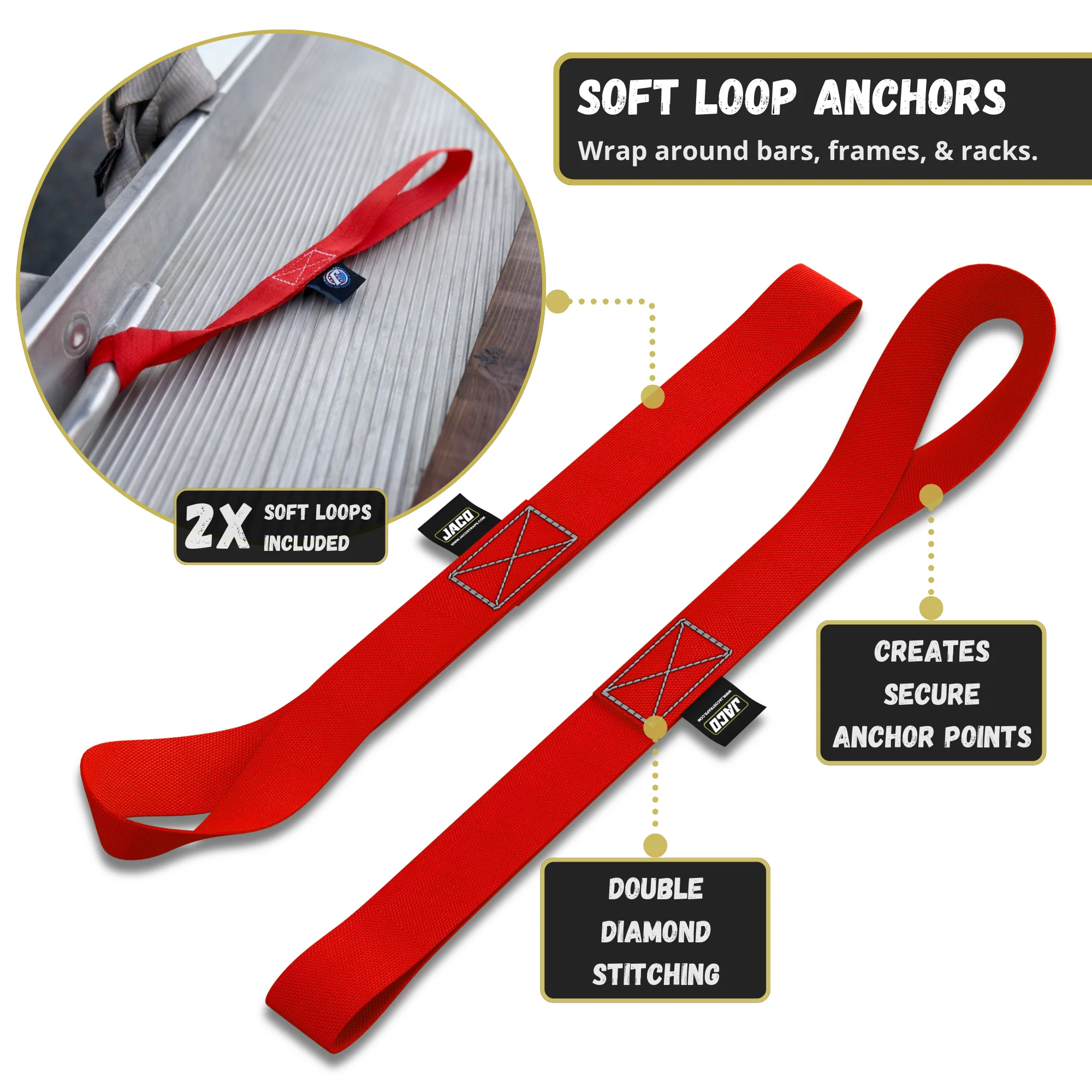 Retractable Ratchet Straps - 1" x 15 ft (1,760 lbs Break Strength) | Auto Self Retracting Cargo Tie Down Strap Set - Image 49