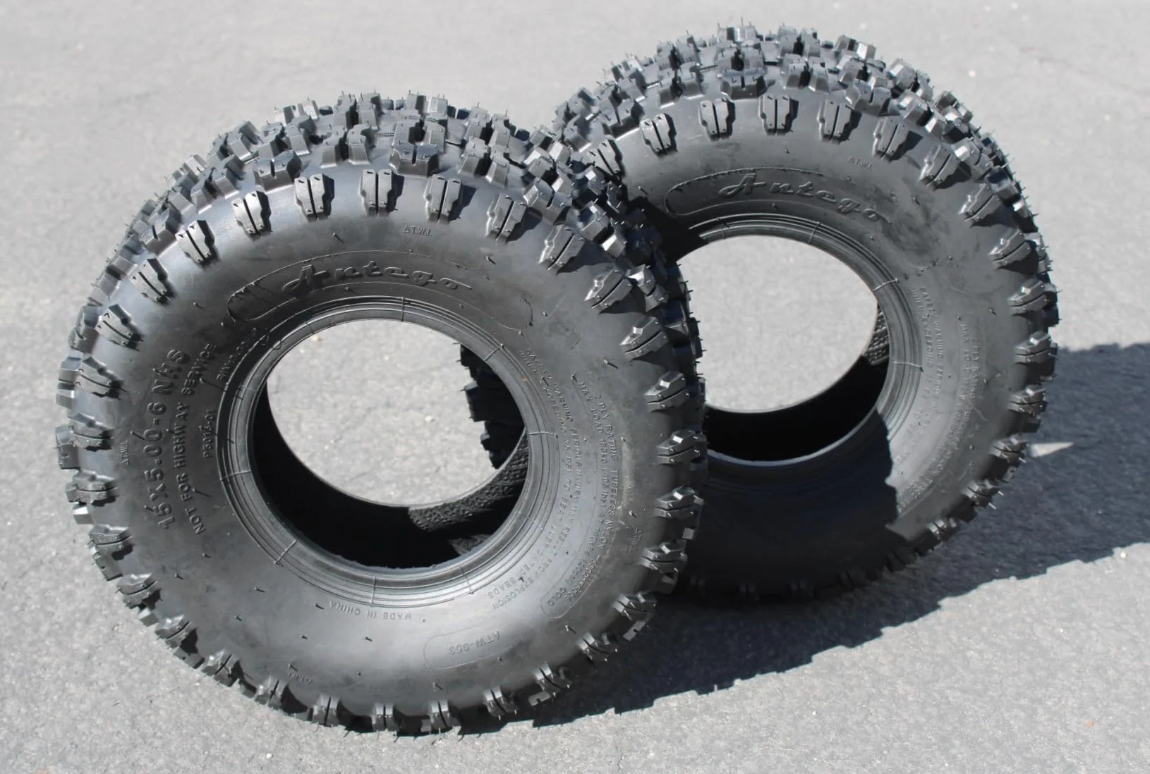 (Set of 2) Antego 15X5.00-6 ATW-053 2 ply Snow Blower Tires Non-directional - Image 2