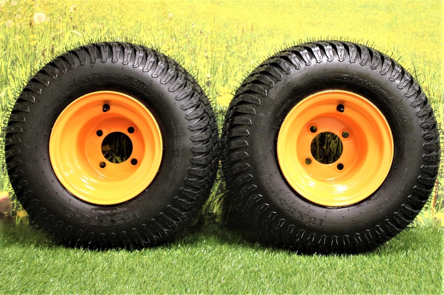 (Set of 4) 18x8.50-8 Scag SWZT Walk-behind 48” 52” 61” Rear Wheel Assys - Replaces 481867 (Make sure it is compatible with your model prior to purchase) (Check Compatibility)
