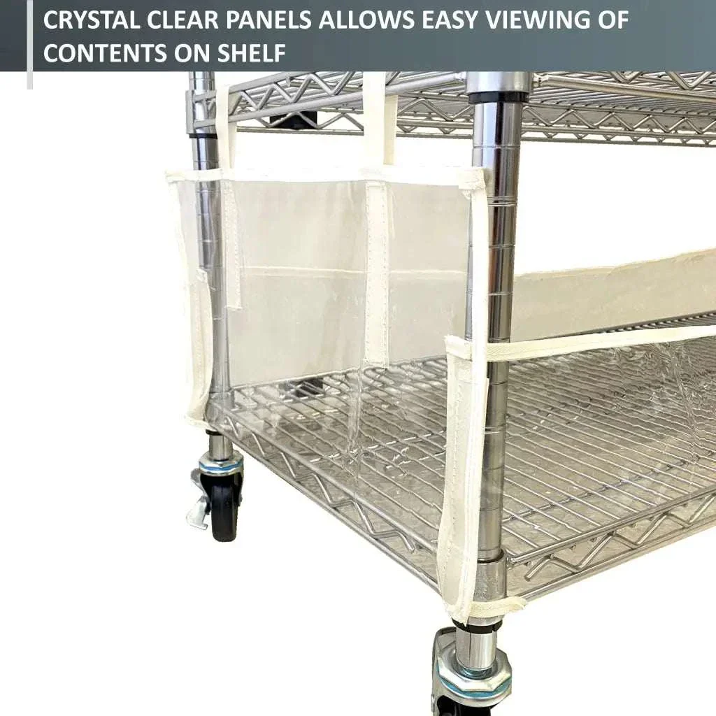 Storage Shelving Bottom Cover, 36"W x 14"D x 6"H, All Clear PVC Panels (Bottom Part ONLY) - Image 4
