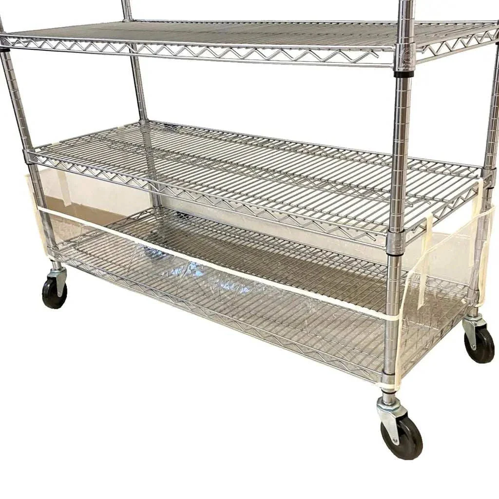 Storage Shelving Bottom Cover, 36"W x 18"D x 6"H, All Clear PVC Panels (Bottom Part ONLY)