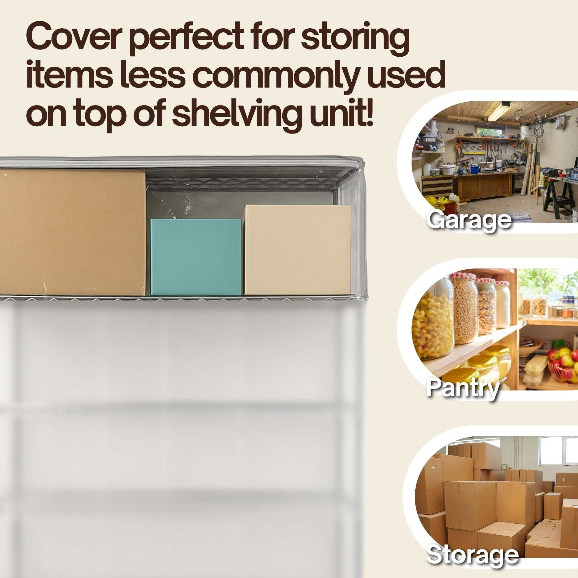 Storage Shelving Top Cover, 48"W x 18"D x 18"H, one side see through panel (Top Part ONLY) - Image 2
