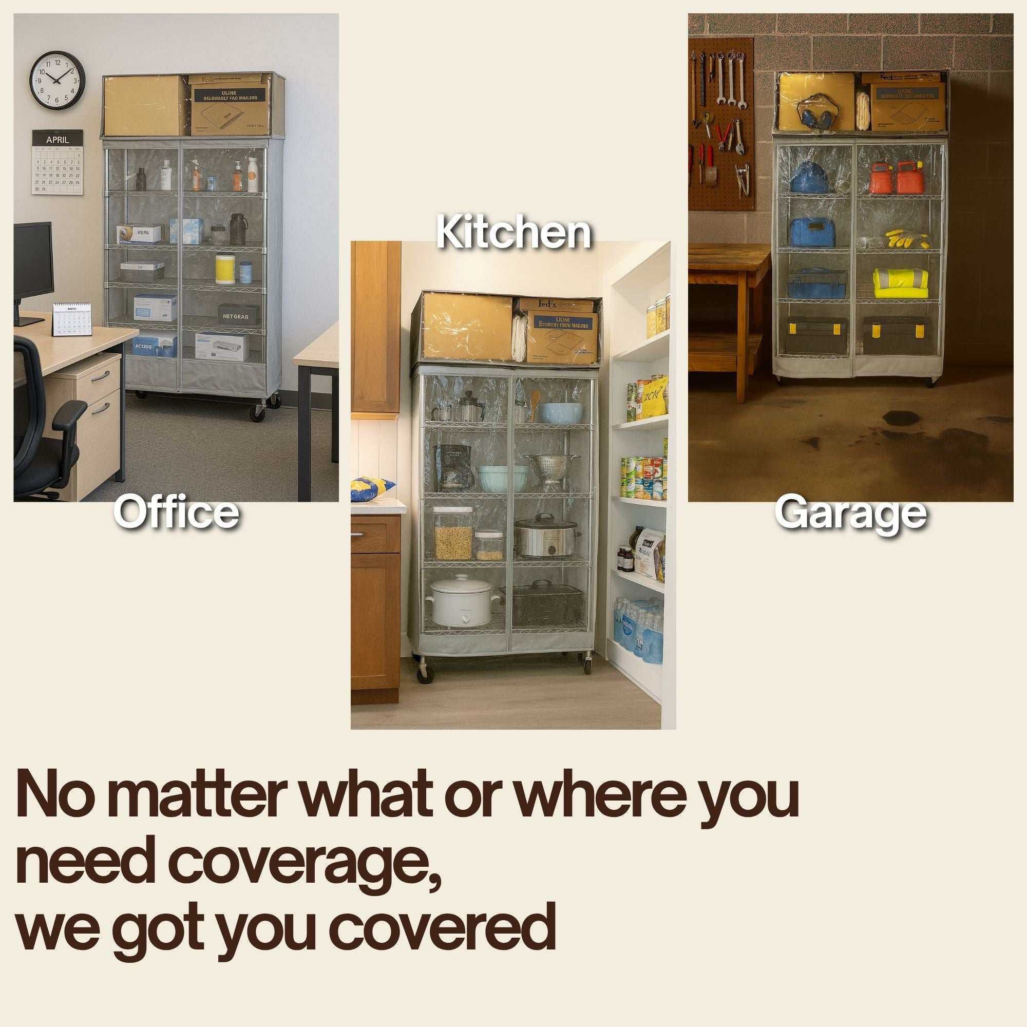 Storage Shelving Top Cover, 72"W x 24"D x 18"H, one side see through panel (Top Part ONLY) - Image 6