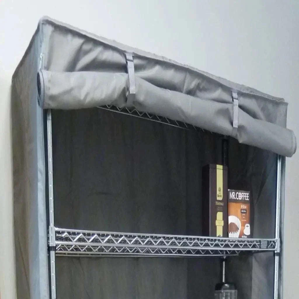 Storage Shelving Unit Cover, fits racks 30"W x 14"D x 62"H in Grey - Image 4
